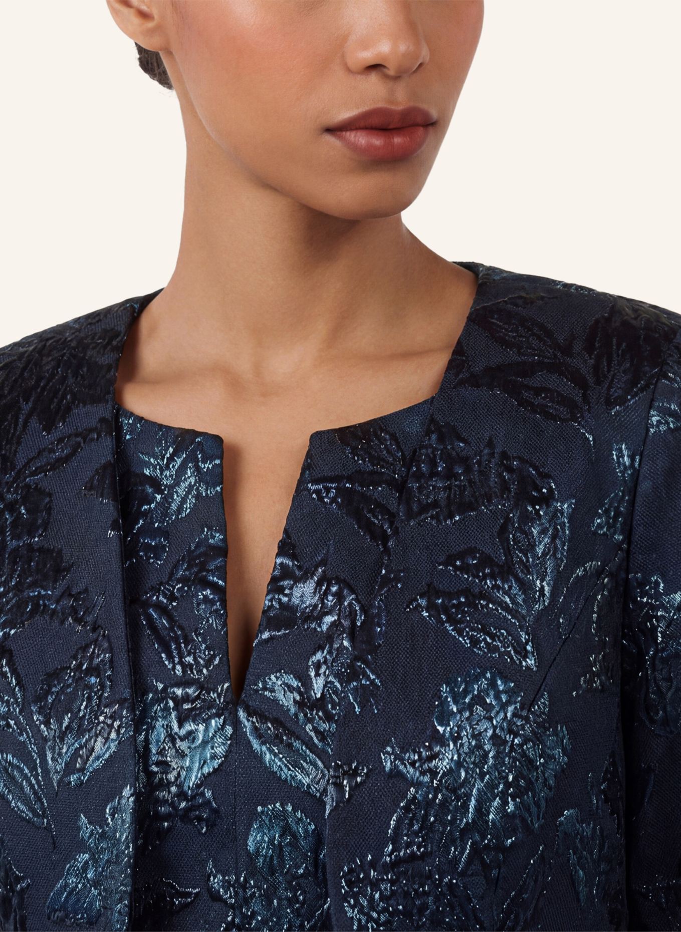 APART Jacquard-Bolero mit 3/4-Arm: DUNKELBLAU