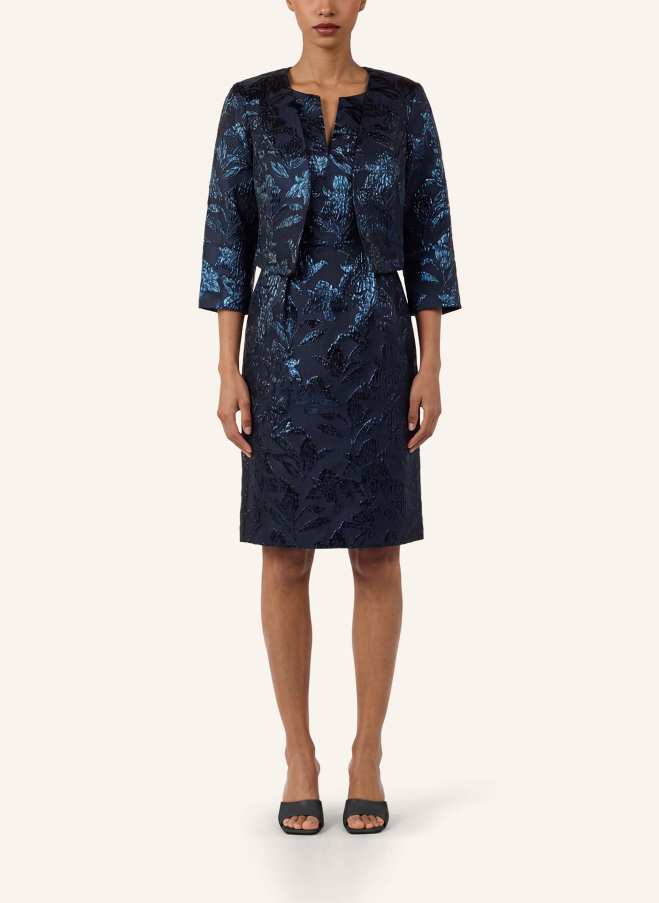 APART Jacquard-Bolero mit 3/4-Arm: DUNKELBLAU