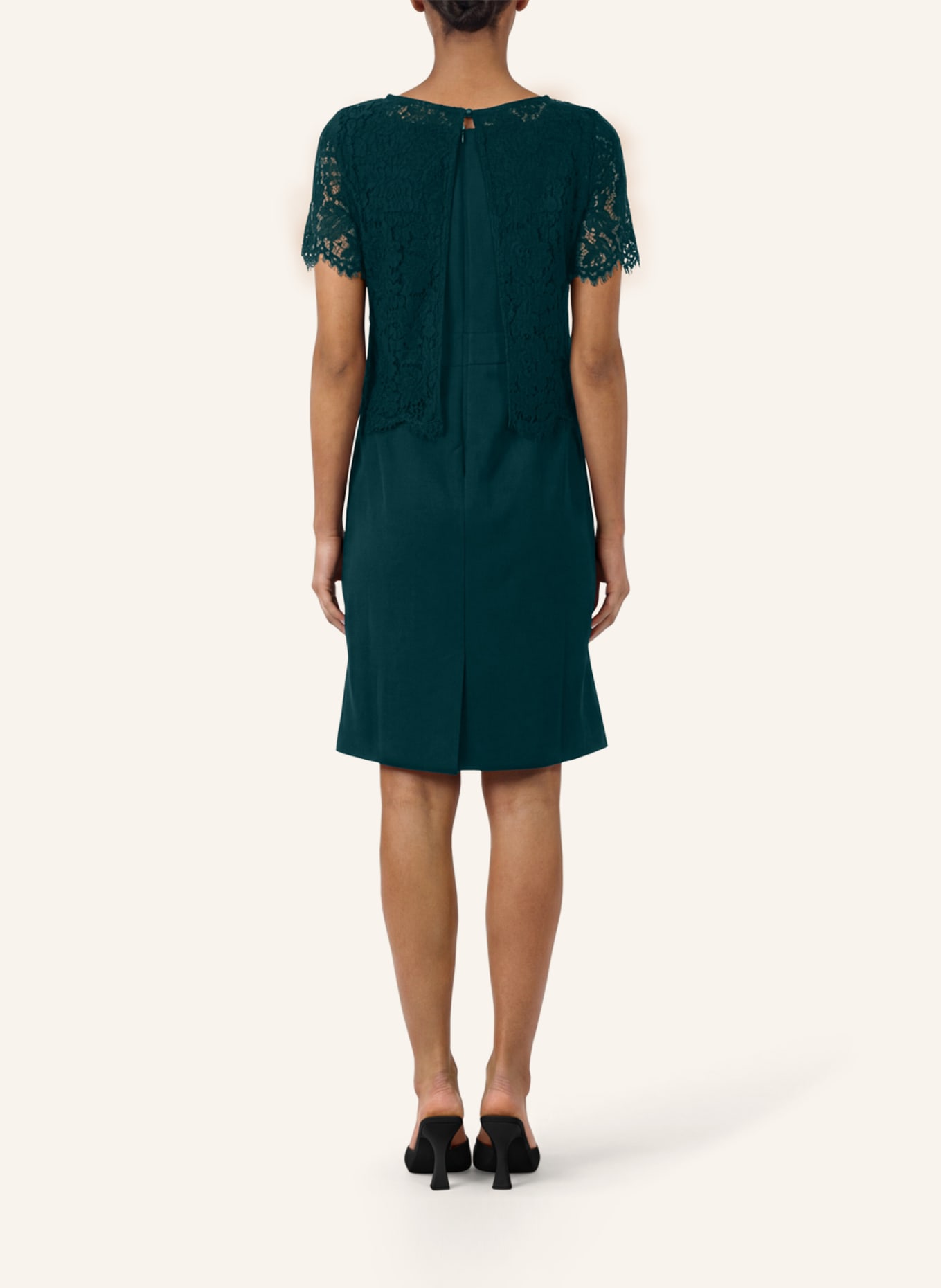 APART Etuikleid mit Spitzenjäckchen: DUNKELGRÜN
