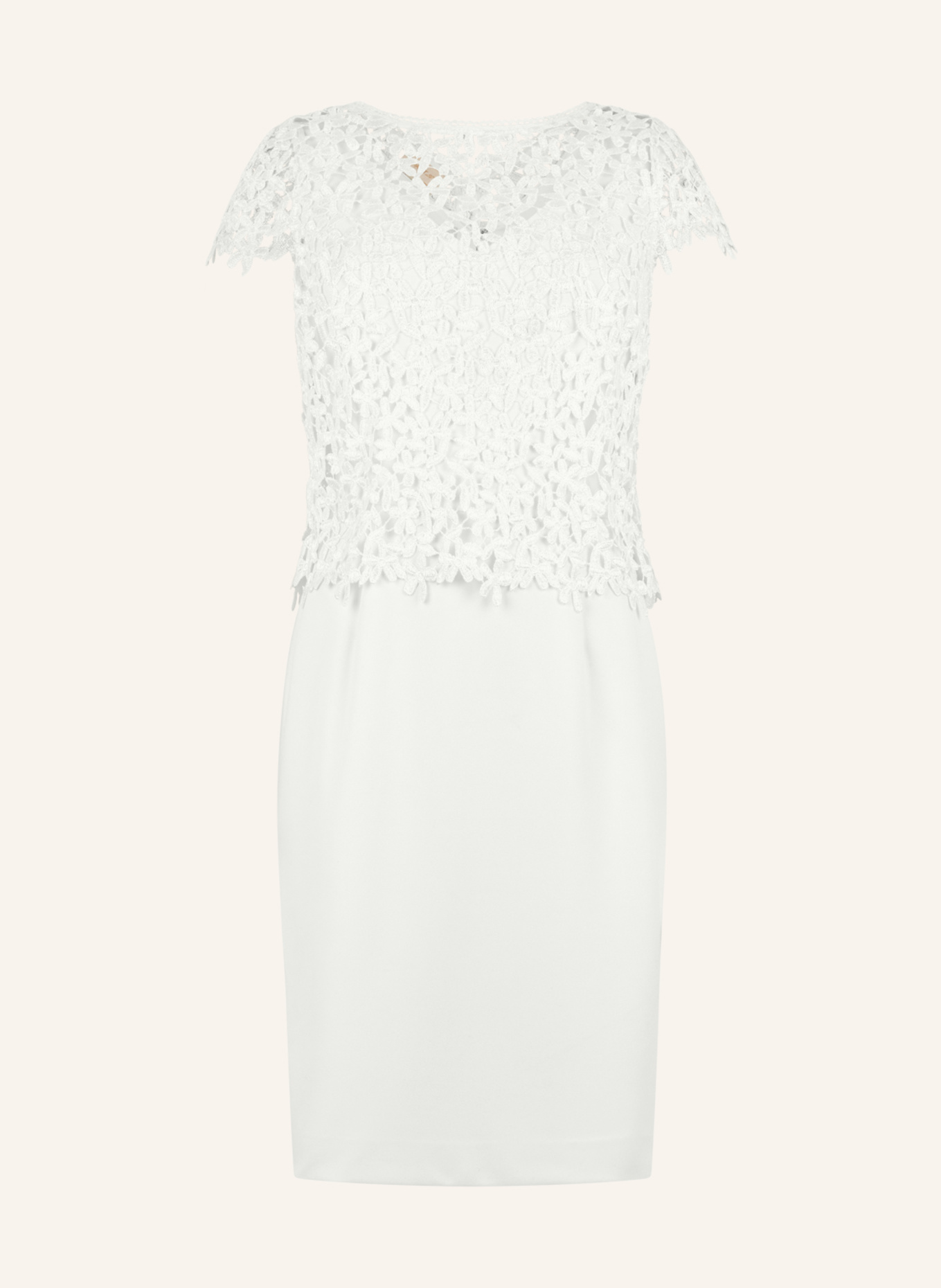 APART Etuikleid mit Spitzenjäckchen: CREME