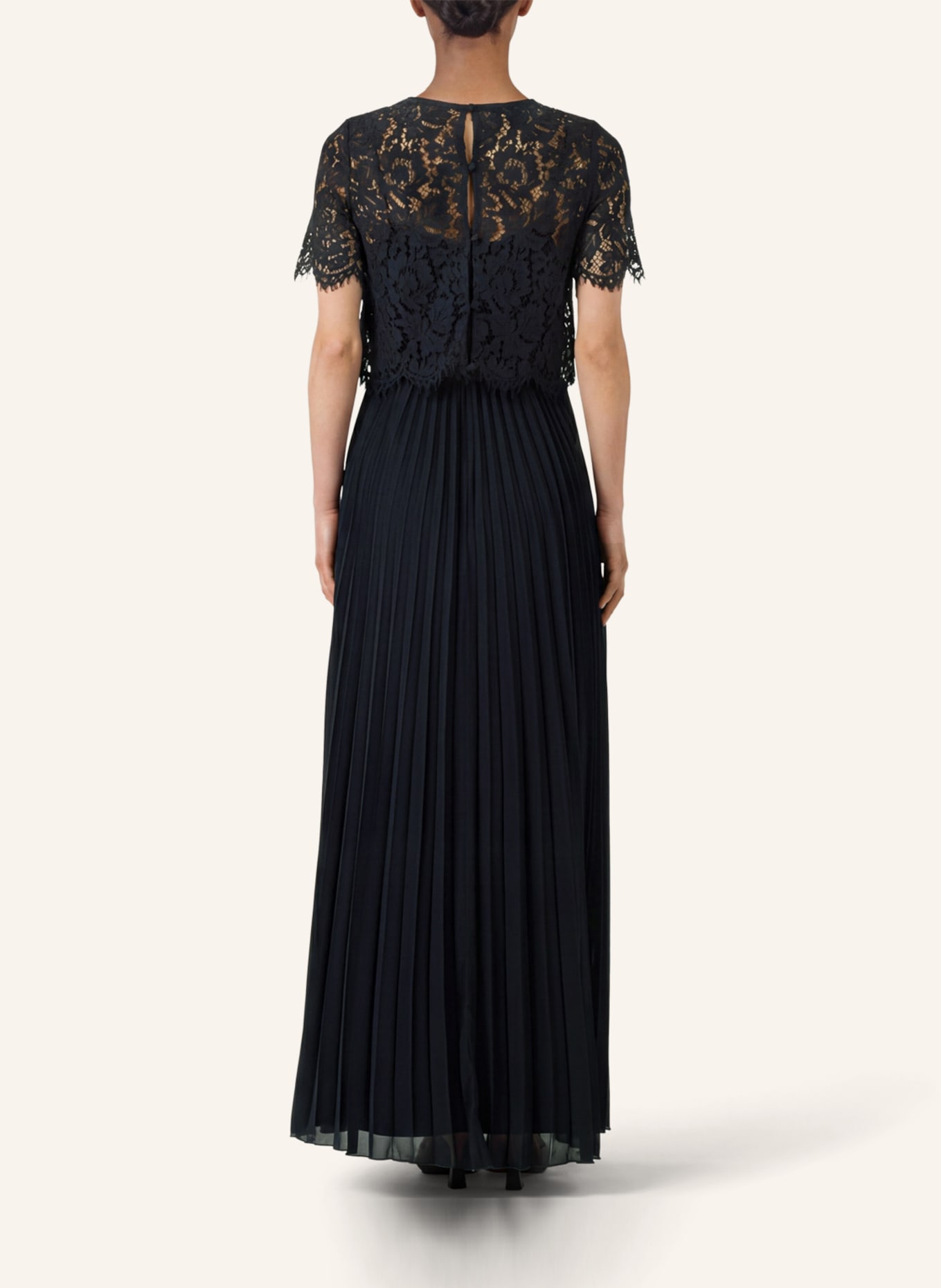 APART Set: Abendkleid und Blusenshirt aus Spitze: DUNKELBLAU