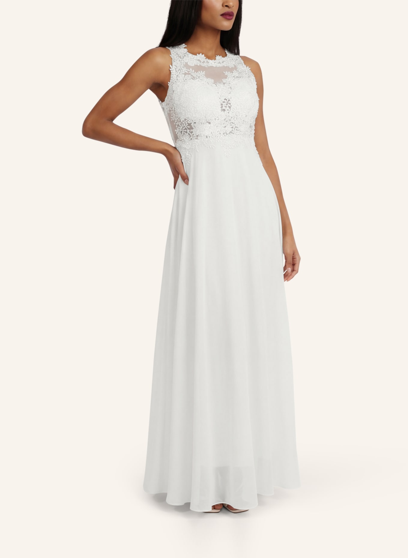 APART Abendkleid mit Spitze: CREME