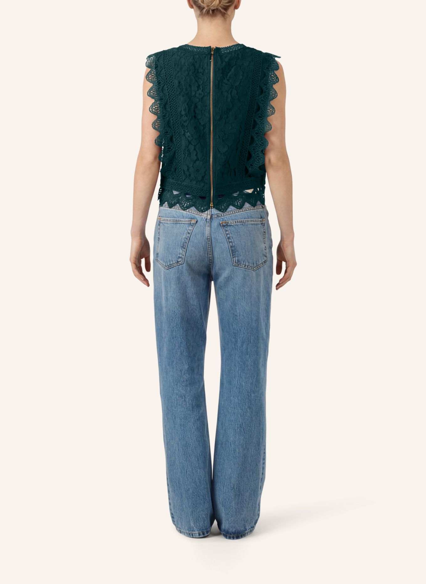 APART Spitzentop: DUNKELGRÜN