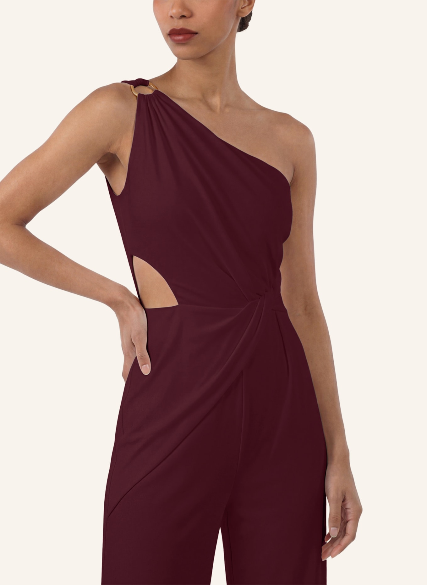 APART One-Shoulder Jerseyoverall: ROT