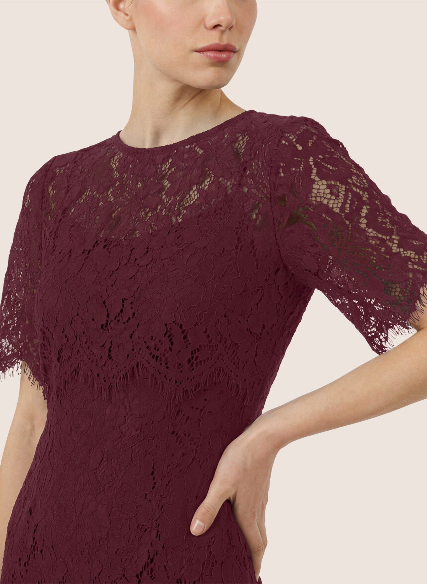 APART Spitzenkleid mit Spitzenjacke: ROT