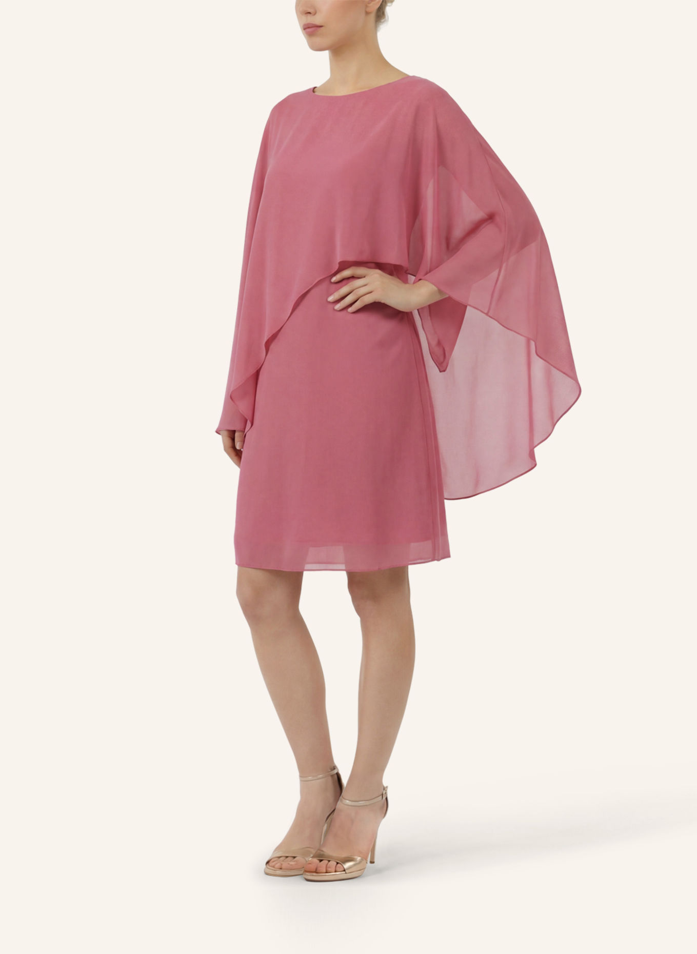 APART Chiffonkleid mit Cape: ROSÉ