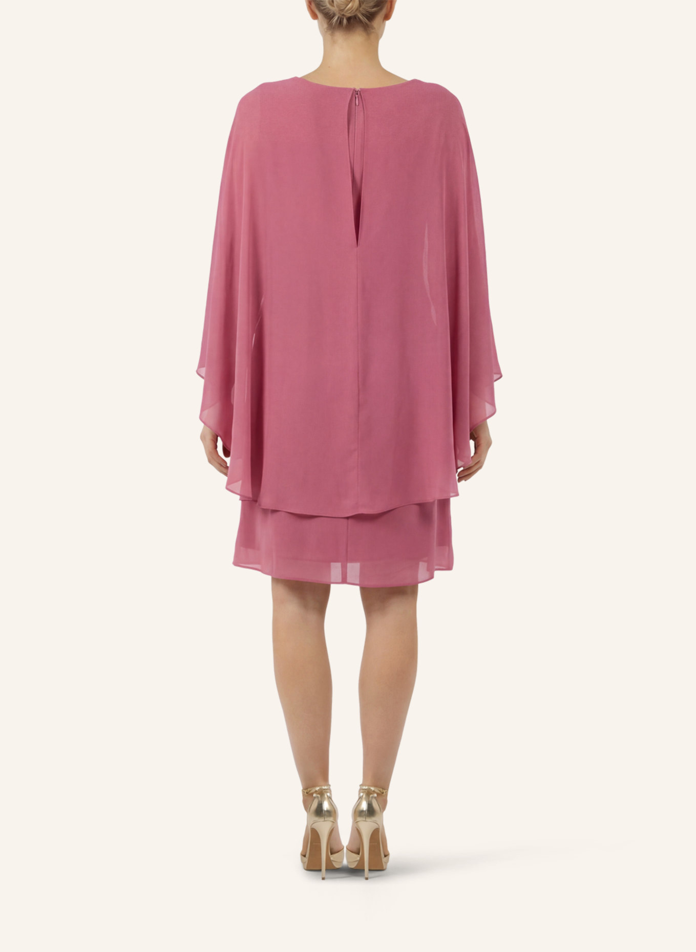 APART Chiffonkleid mit Cape: ROSÉ