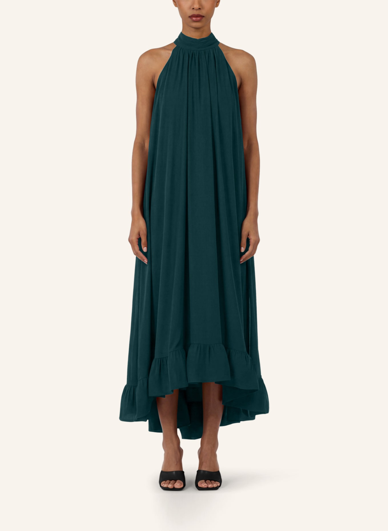 APART Abendkleid mit Volants: DUNKELGRÜN