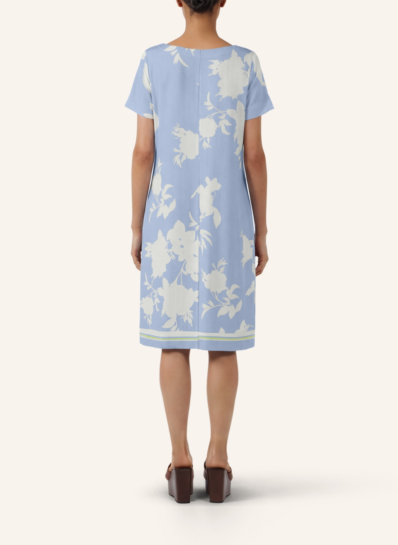 APART Jerseykleid: HELLBLAU/ CREME