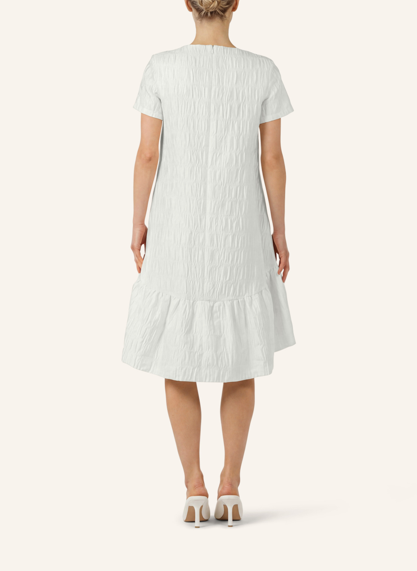 APART Kurzes Cloqué Kleid: CREME