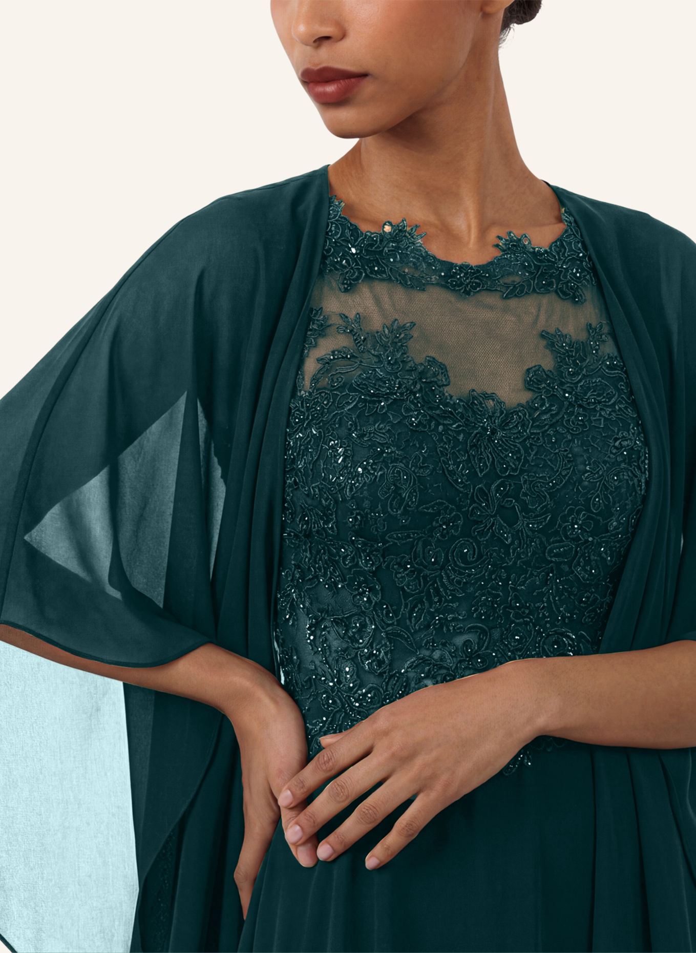 APART Chiffonstola: DUNKELGRÜN