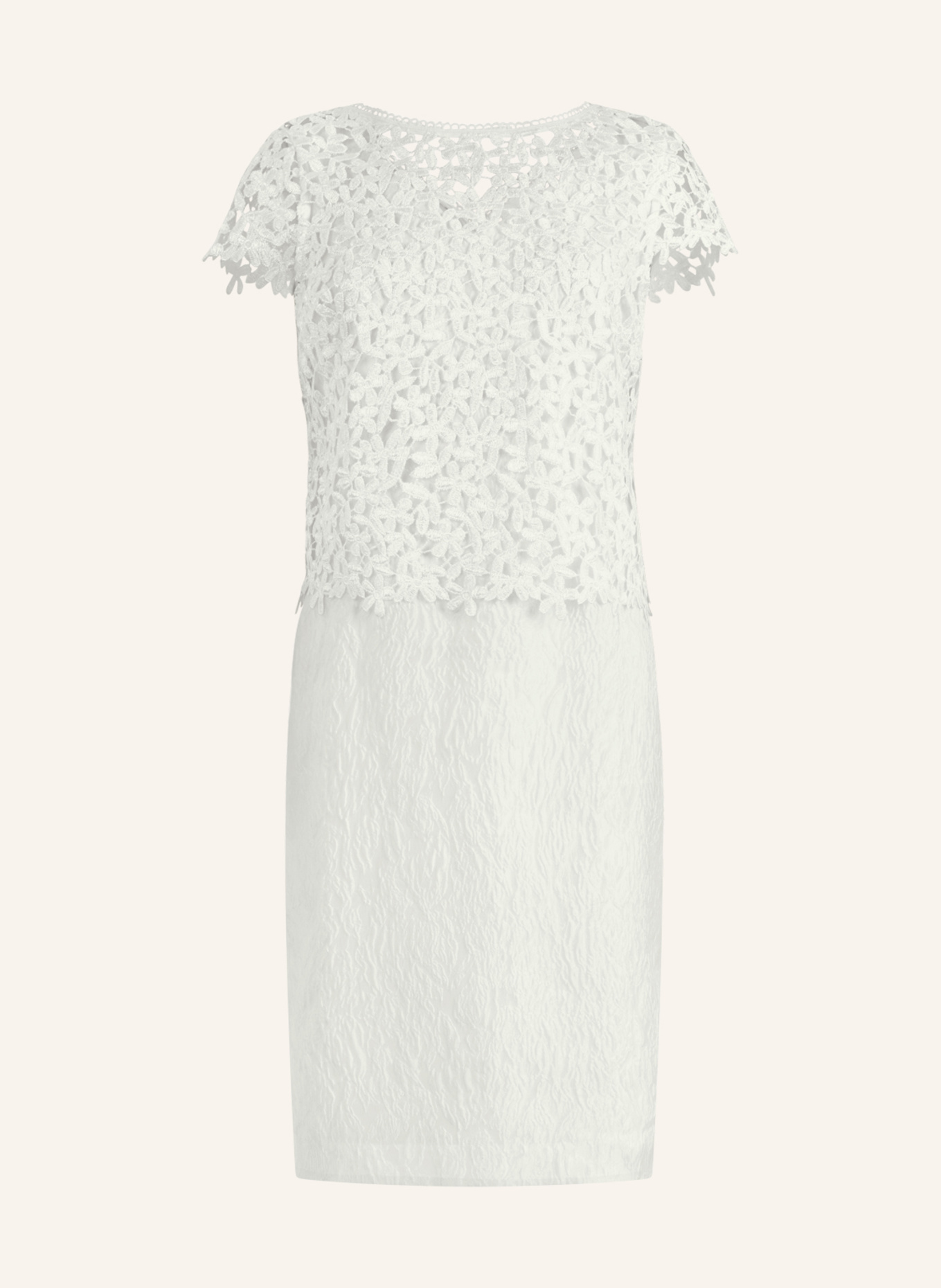 APART Etuikleid mit Spitzenjäckchen: CREME