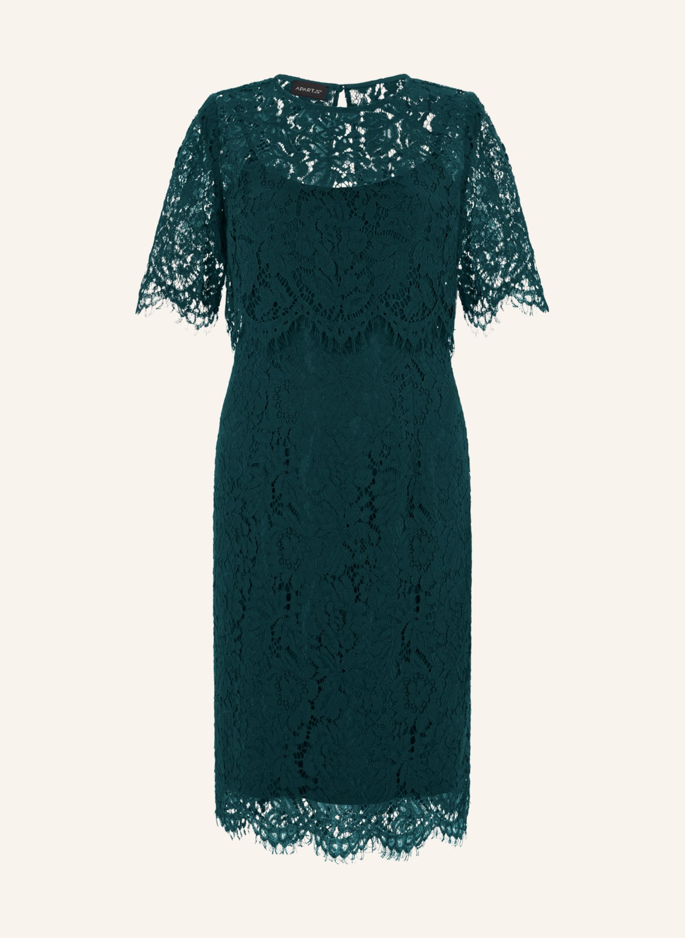 APART Spitzenkleid mit Spitzenjacke: DUNKELGRÜN