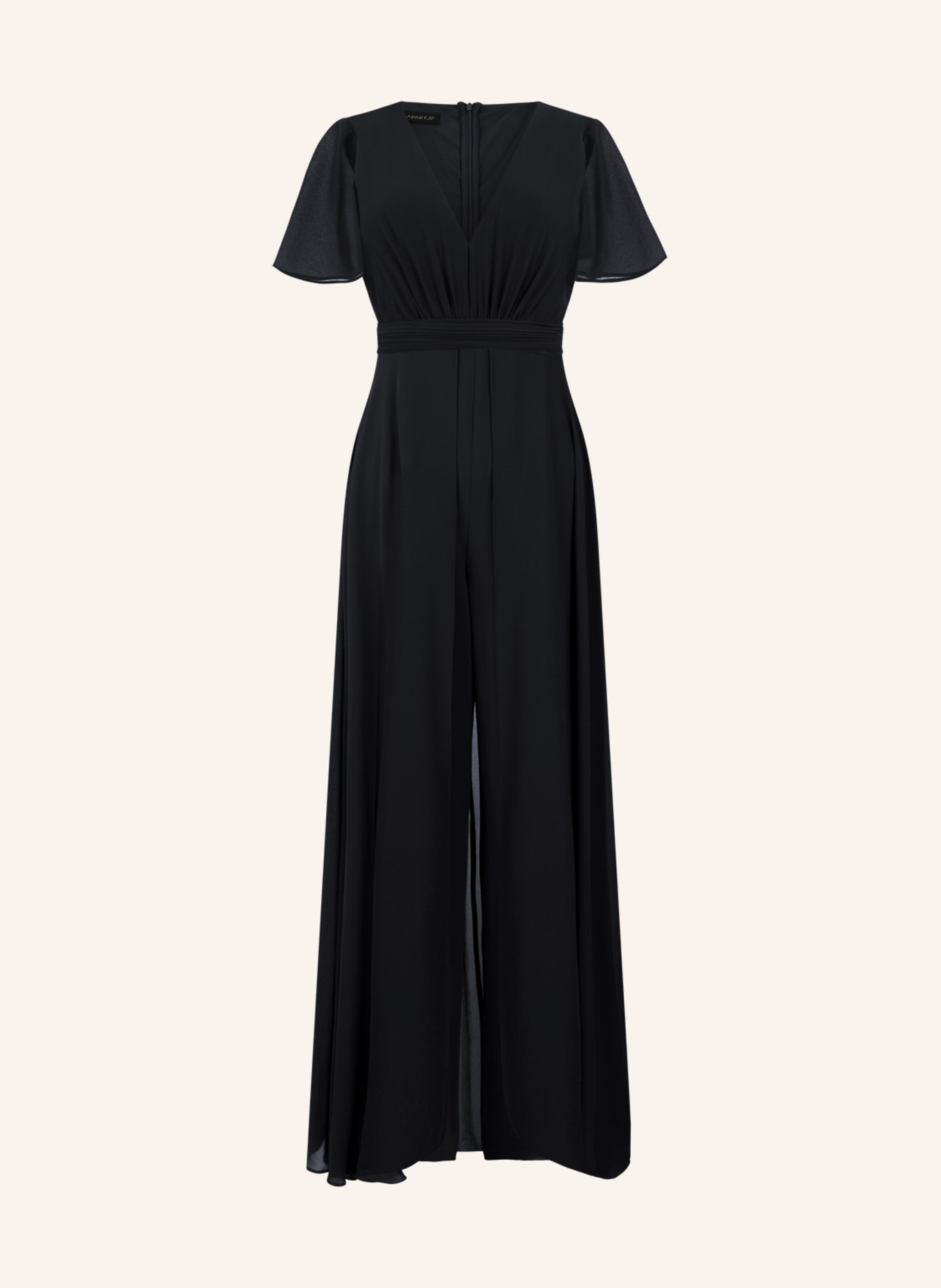 APART Jumpsuit mit Volants: SCHWARZ