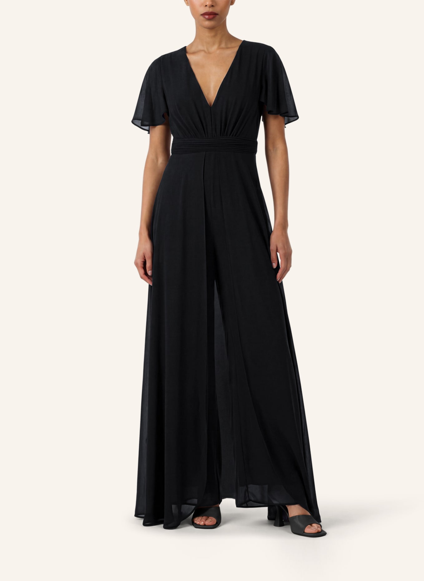 APART Jumpsuit mit Volants: SCHWARZ
