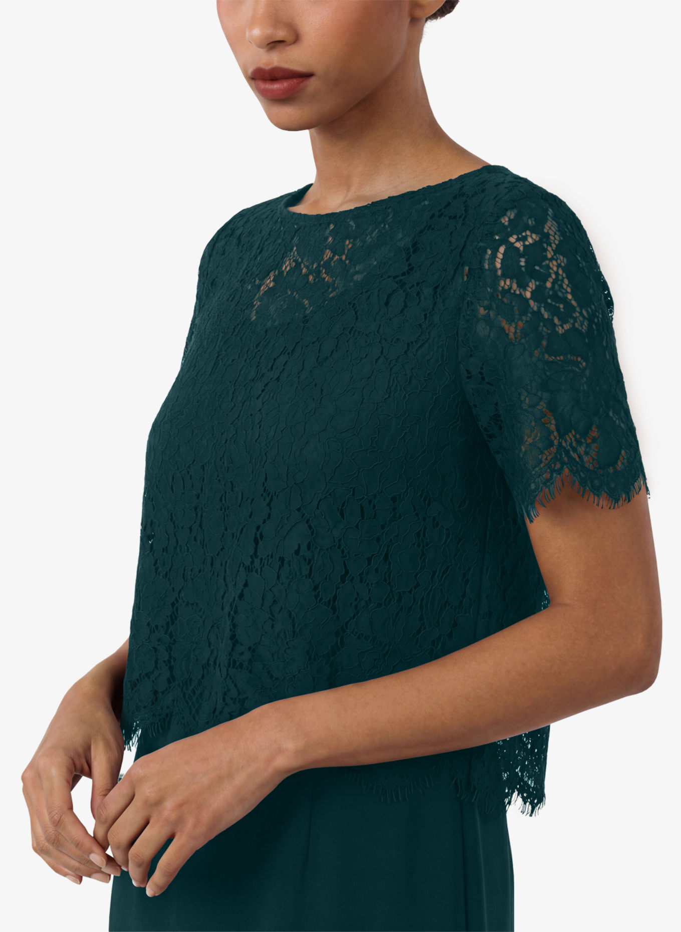 APART Etuikleid mit Spitzenjäckchen: DUNKELGRÜN