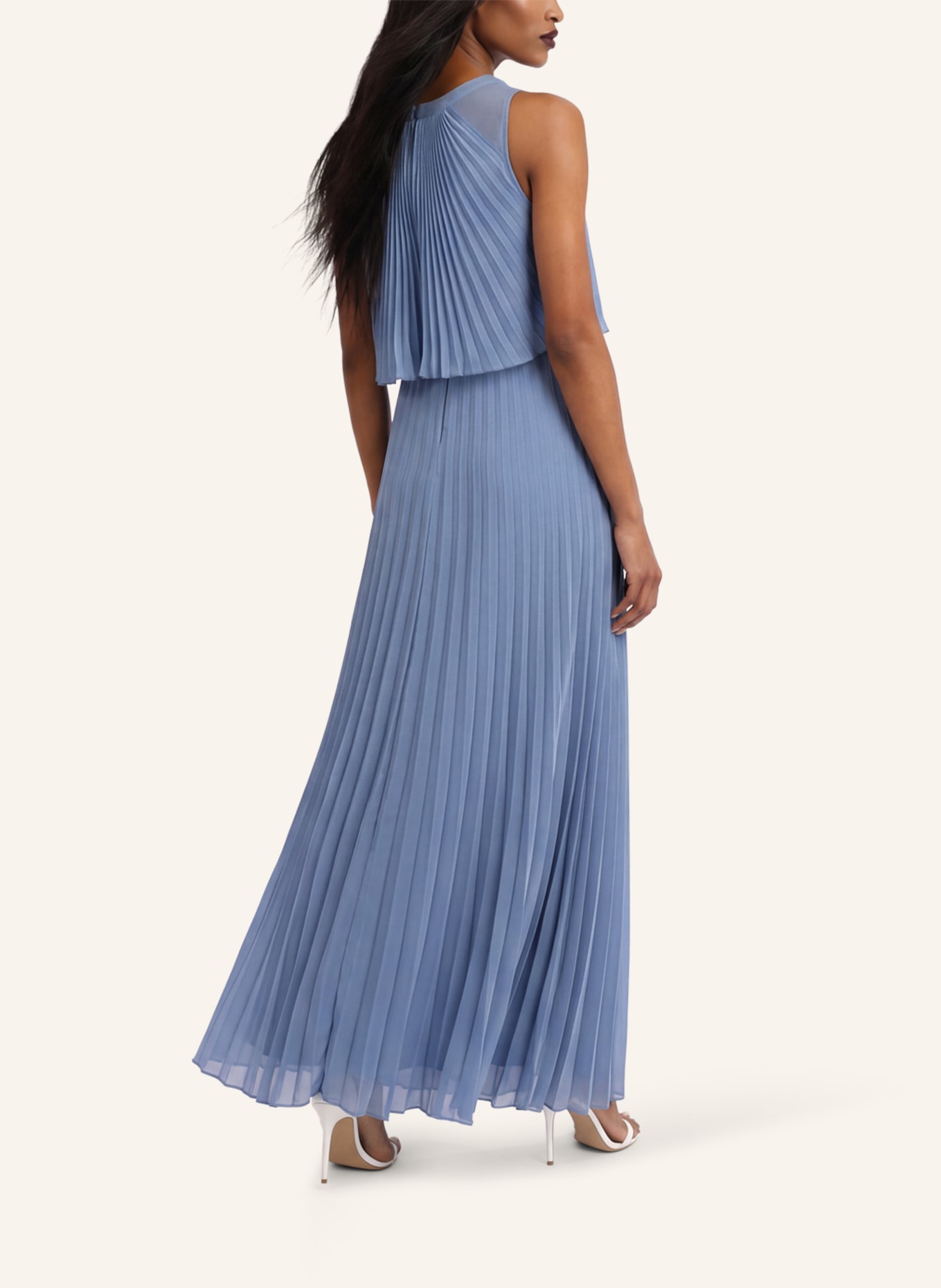 APART Langes Chiffonkleid: HELLBLAU