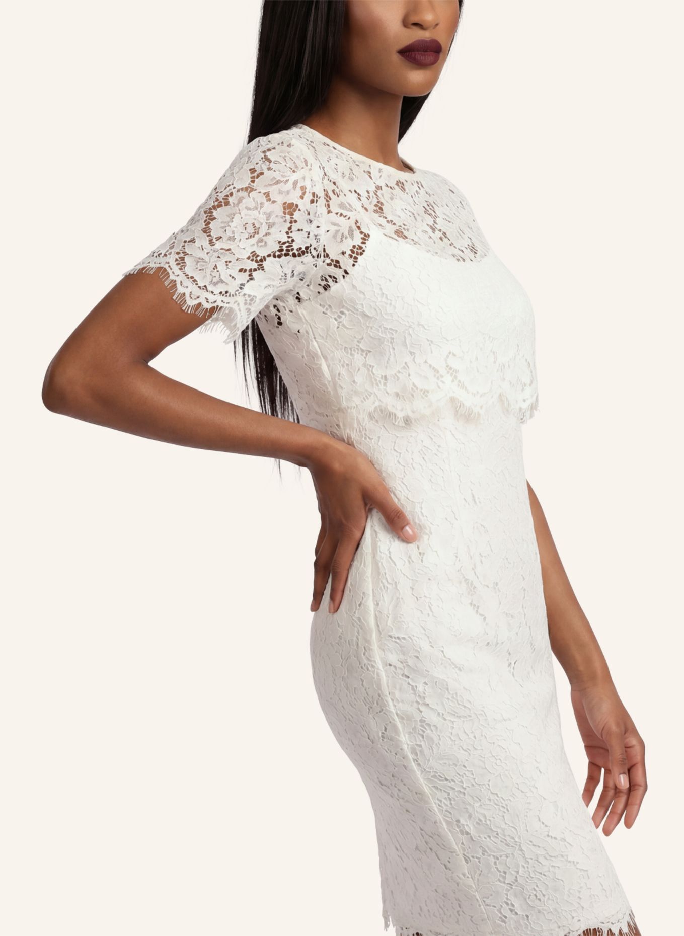 APART Spitzenkleid mit Spitzenjacke: CREME