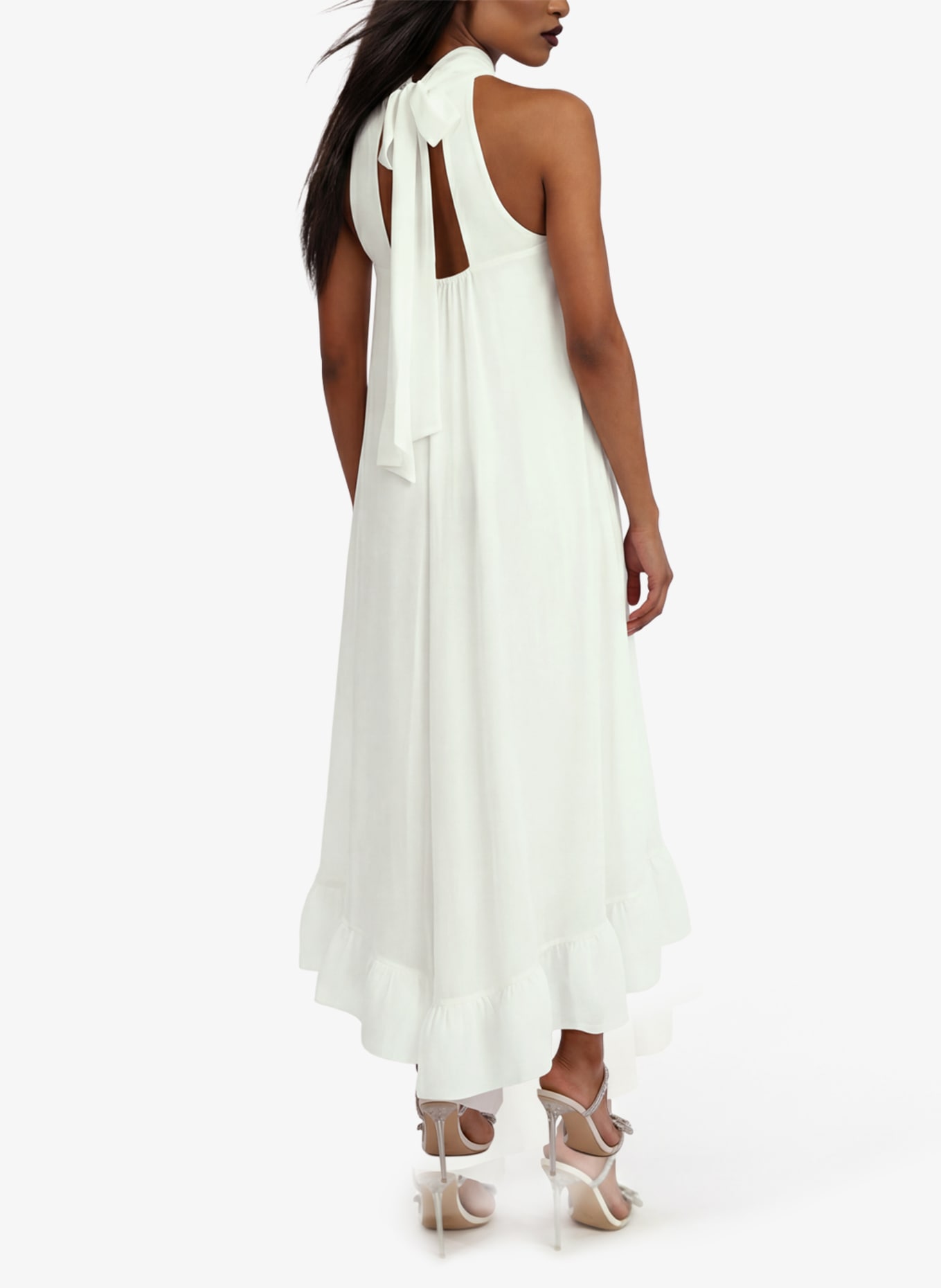 APART Abendkleid mit Volants: CREME