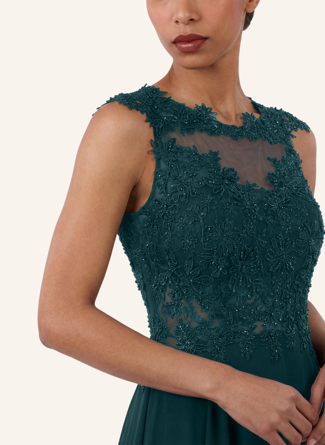 APART Abendkleid mit Spitze: DUNKELGRÜN
