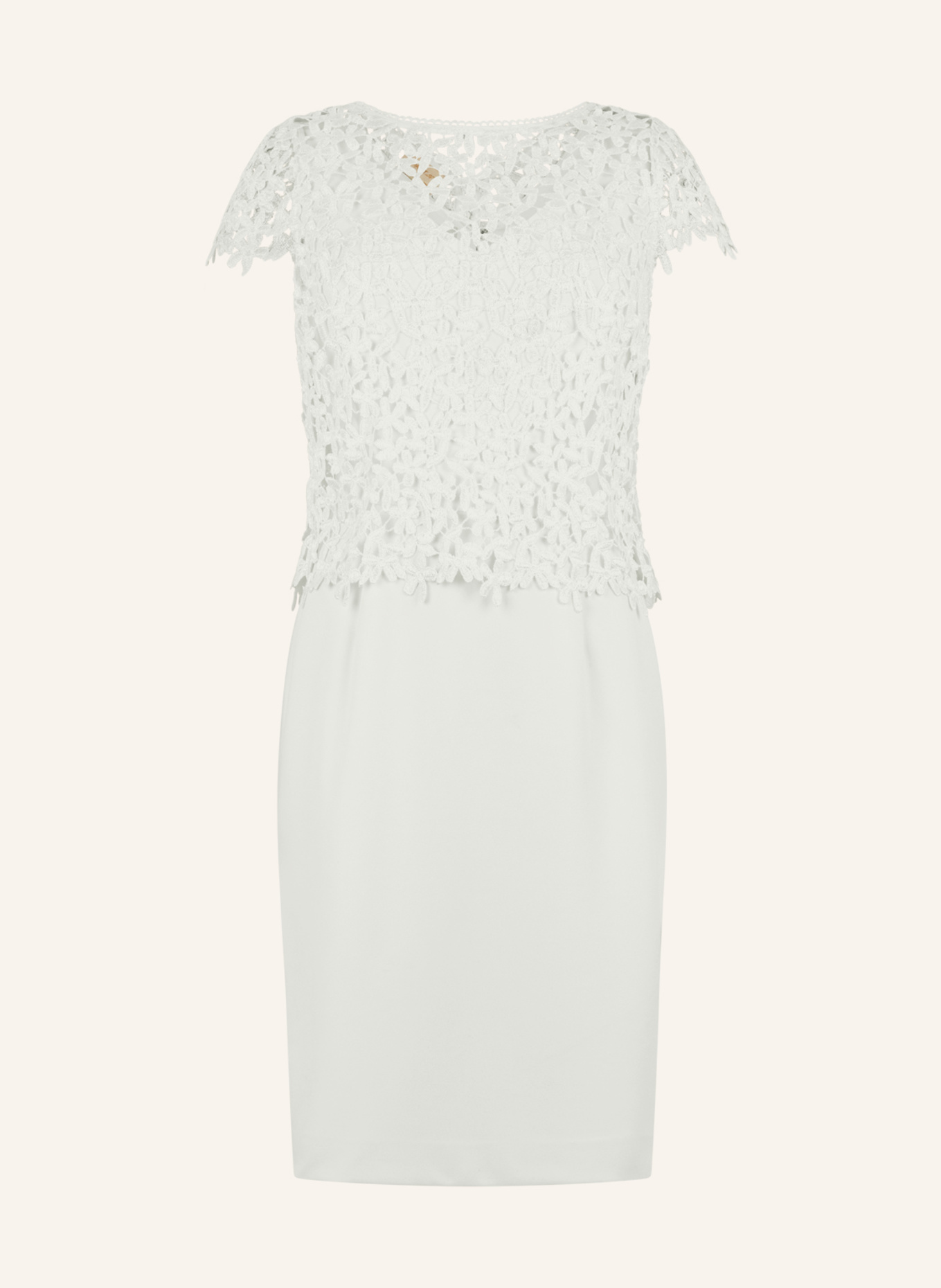 APART Etuikleid mit Spitzenjäckchen: CREME