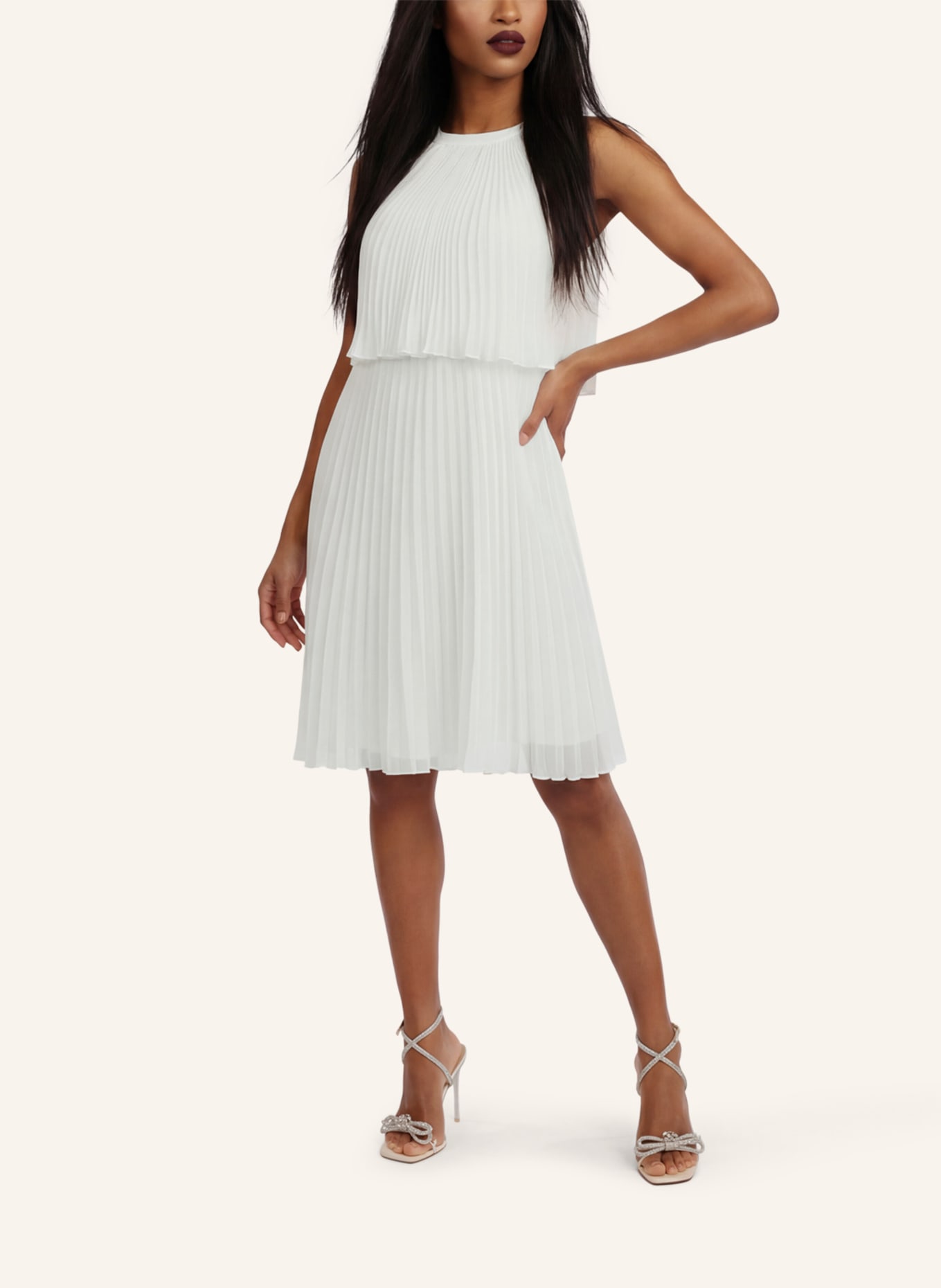 APART Chiffonkleid: CREME