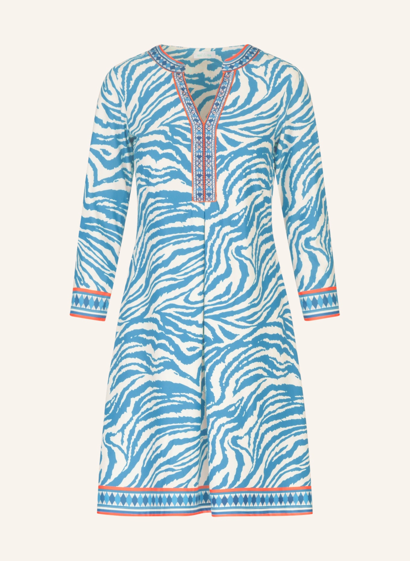 mint & mia kurzes Kofferkleid: BLAU/ WEISS