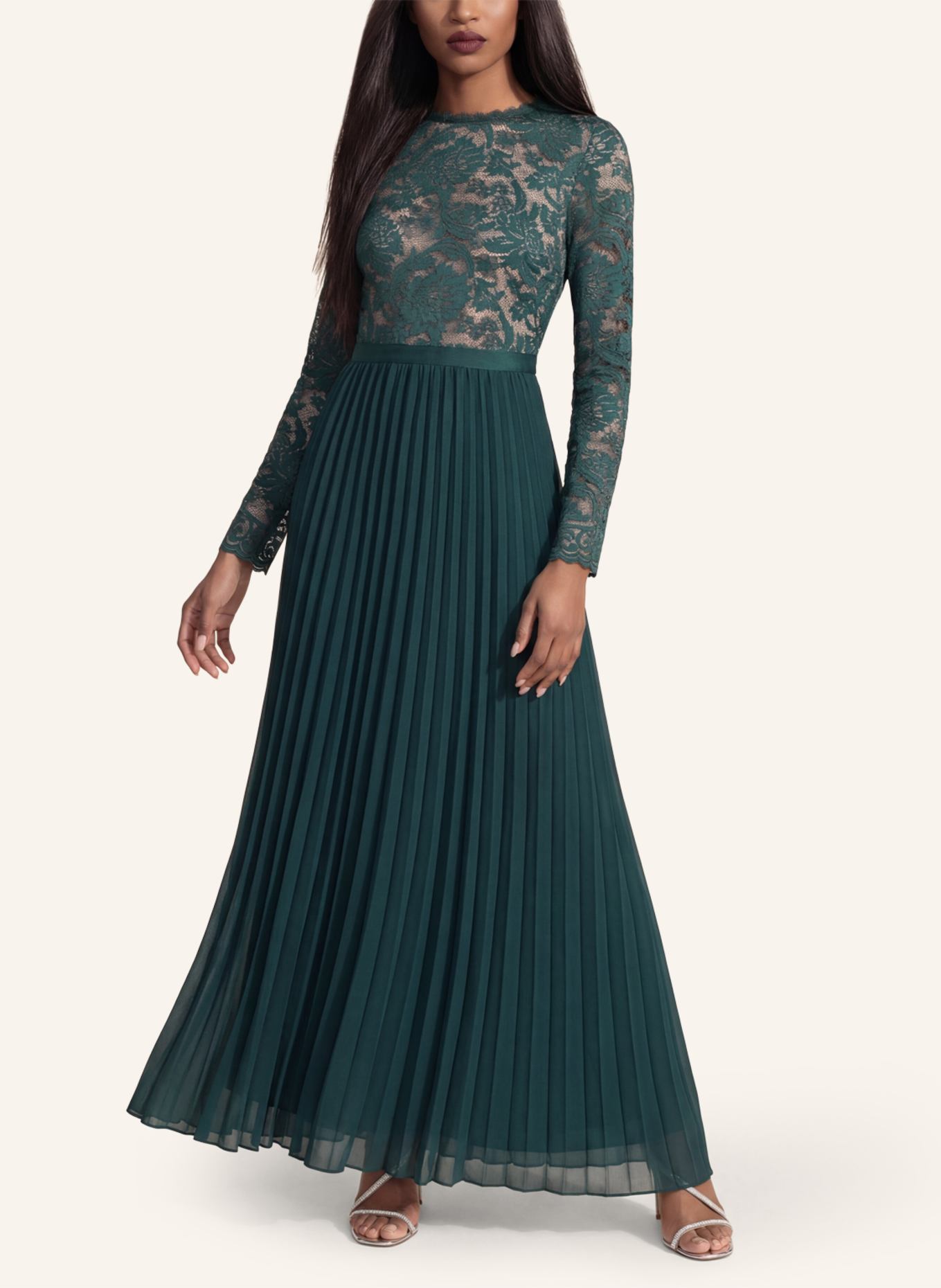 APART Abendkleid: GRÜN/ NUDE