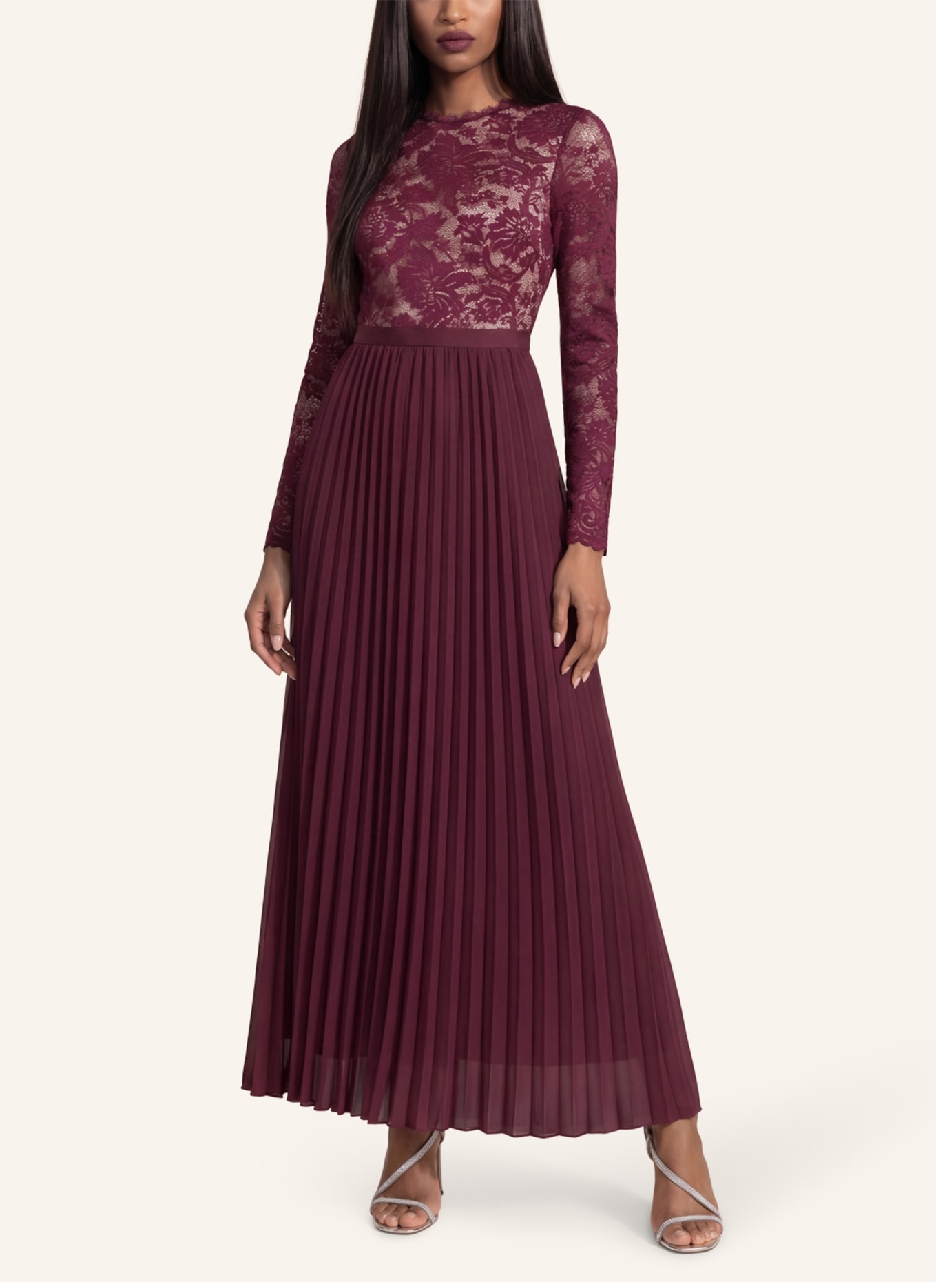 APART Abendkleid: ROT/ NUDE