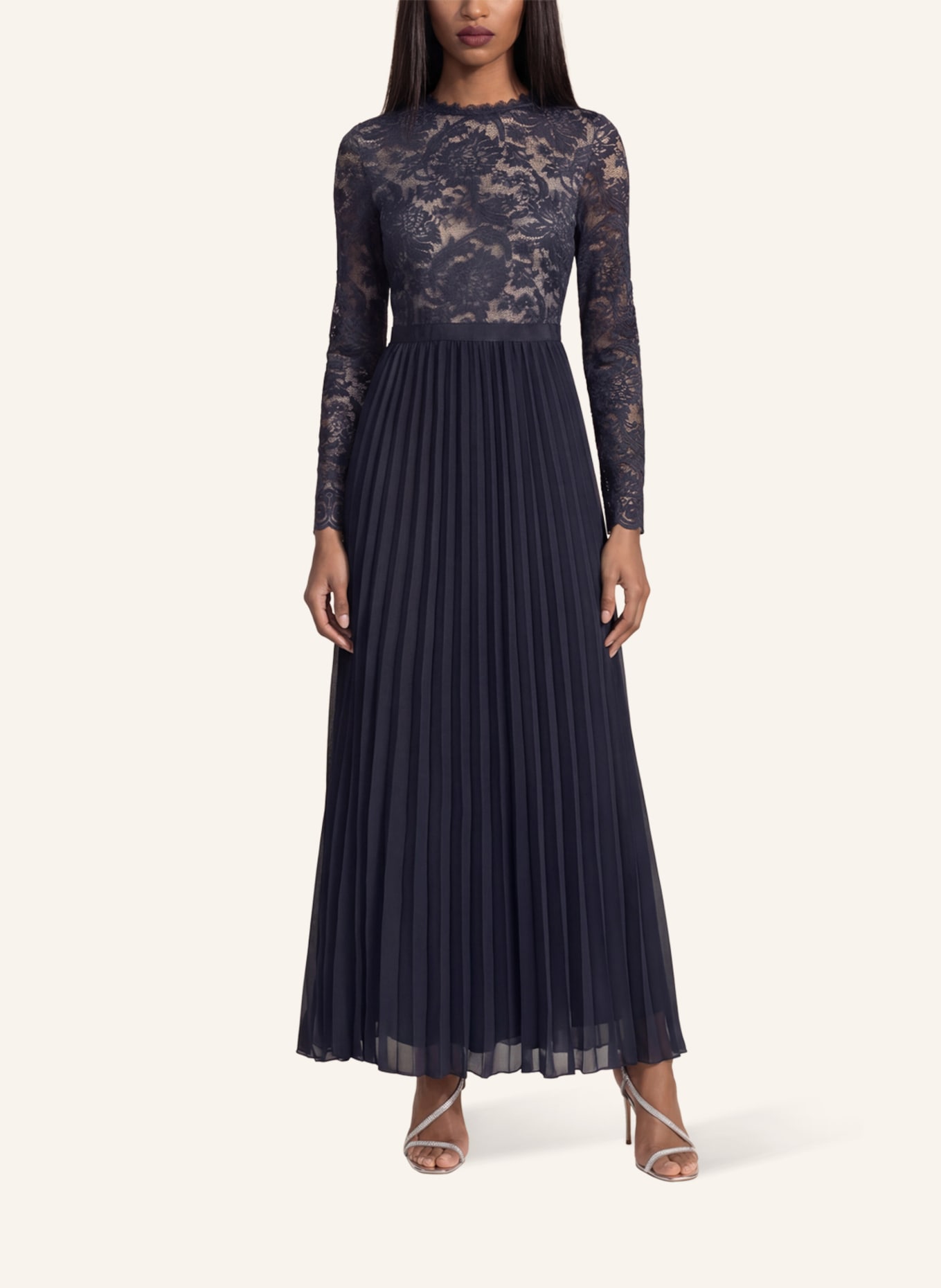 APART Abendkleid: DUNKELBLAU/ BEIGE