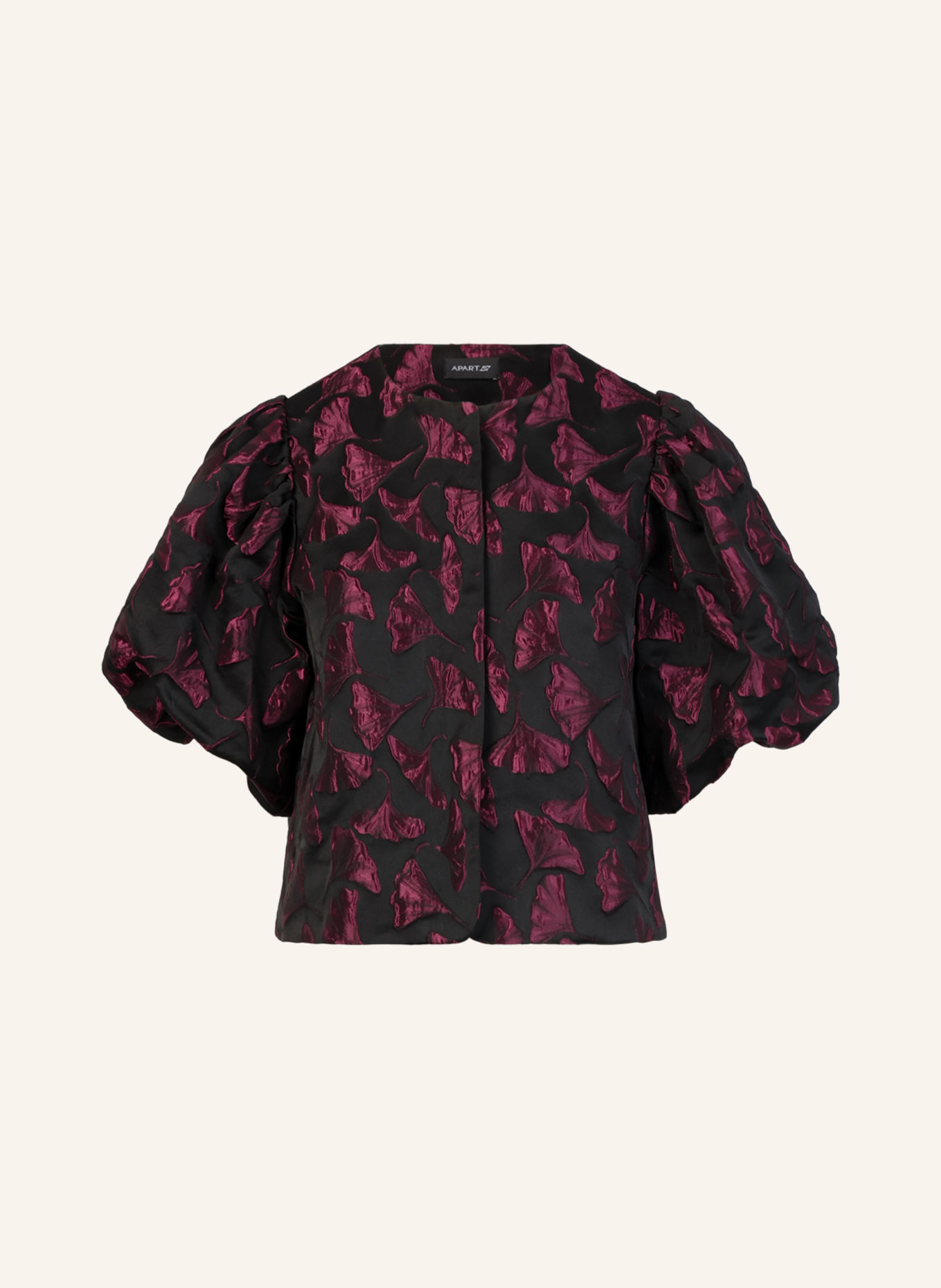 APART Jacquard Blazer: SCHWARZ / ROT
