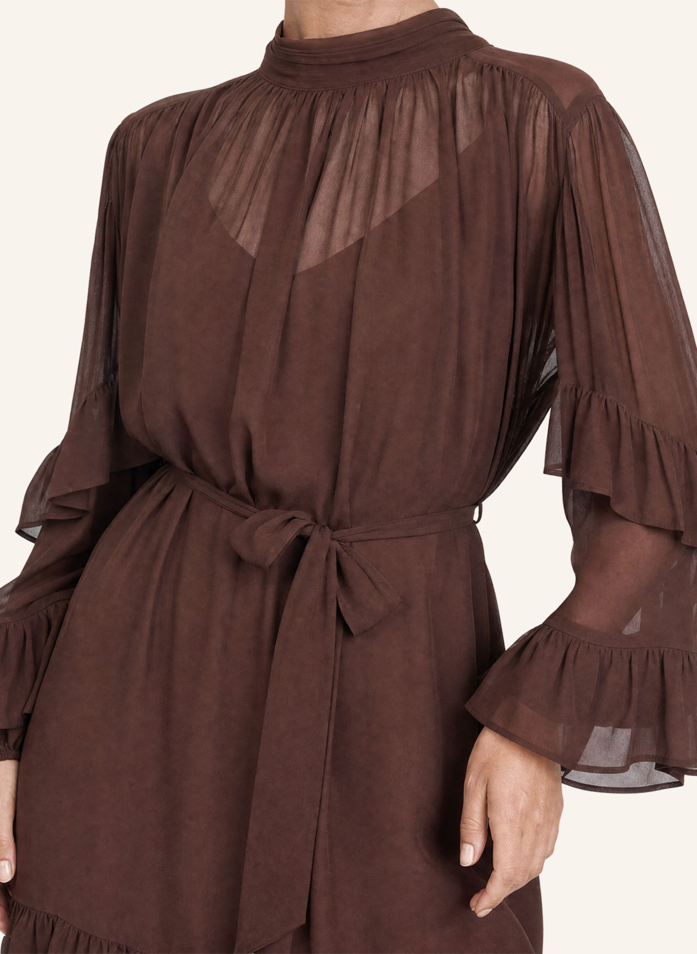 APART Chiffonkleid: BRAUN