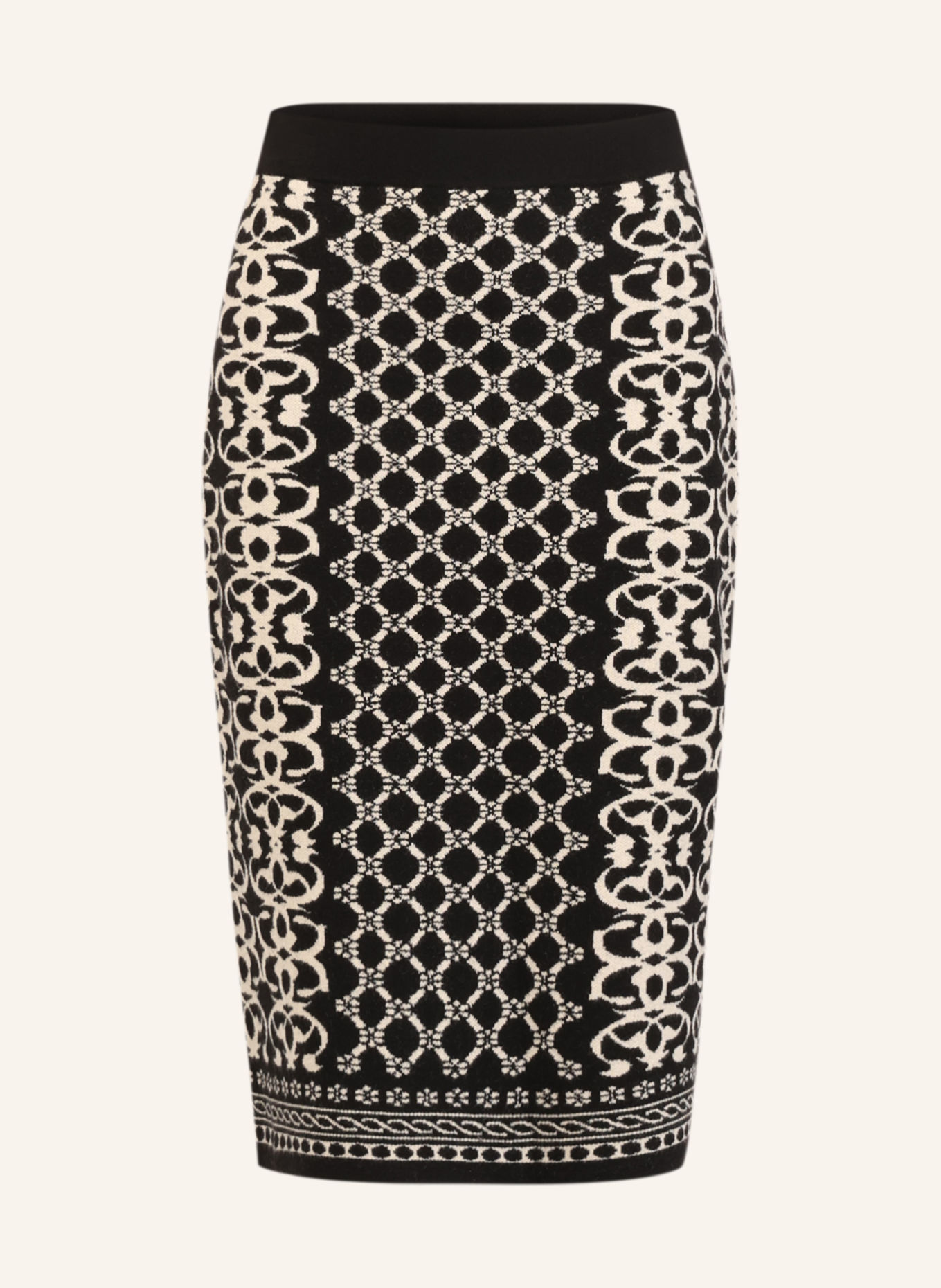 APART Jacquard Strickrock: SCHWARZ / BEIGE