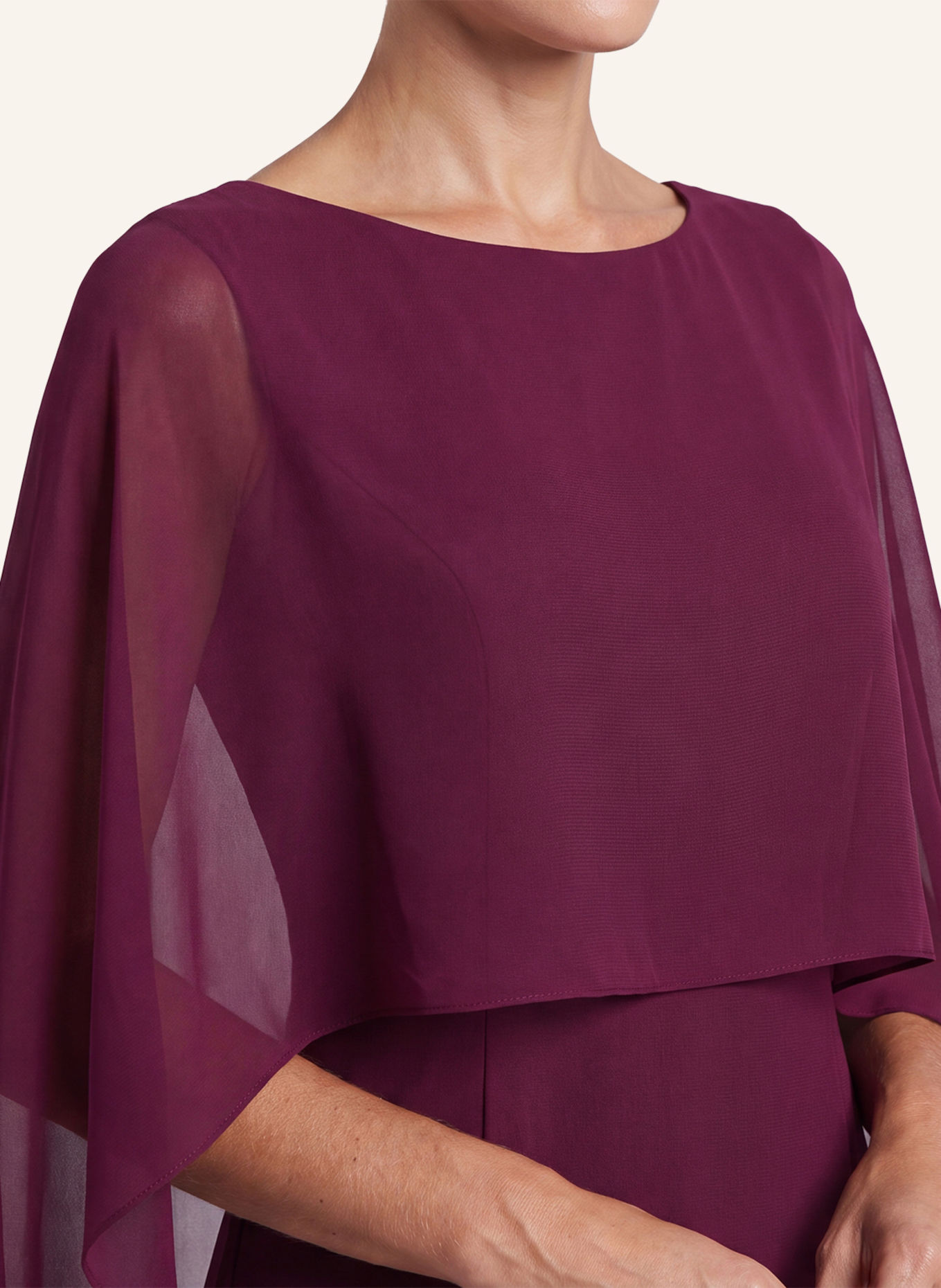 APART Langes Kleid mit Cape: ROT