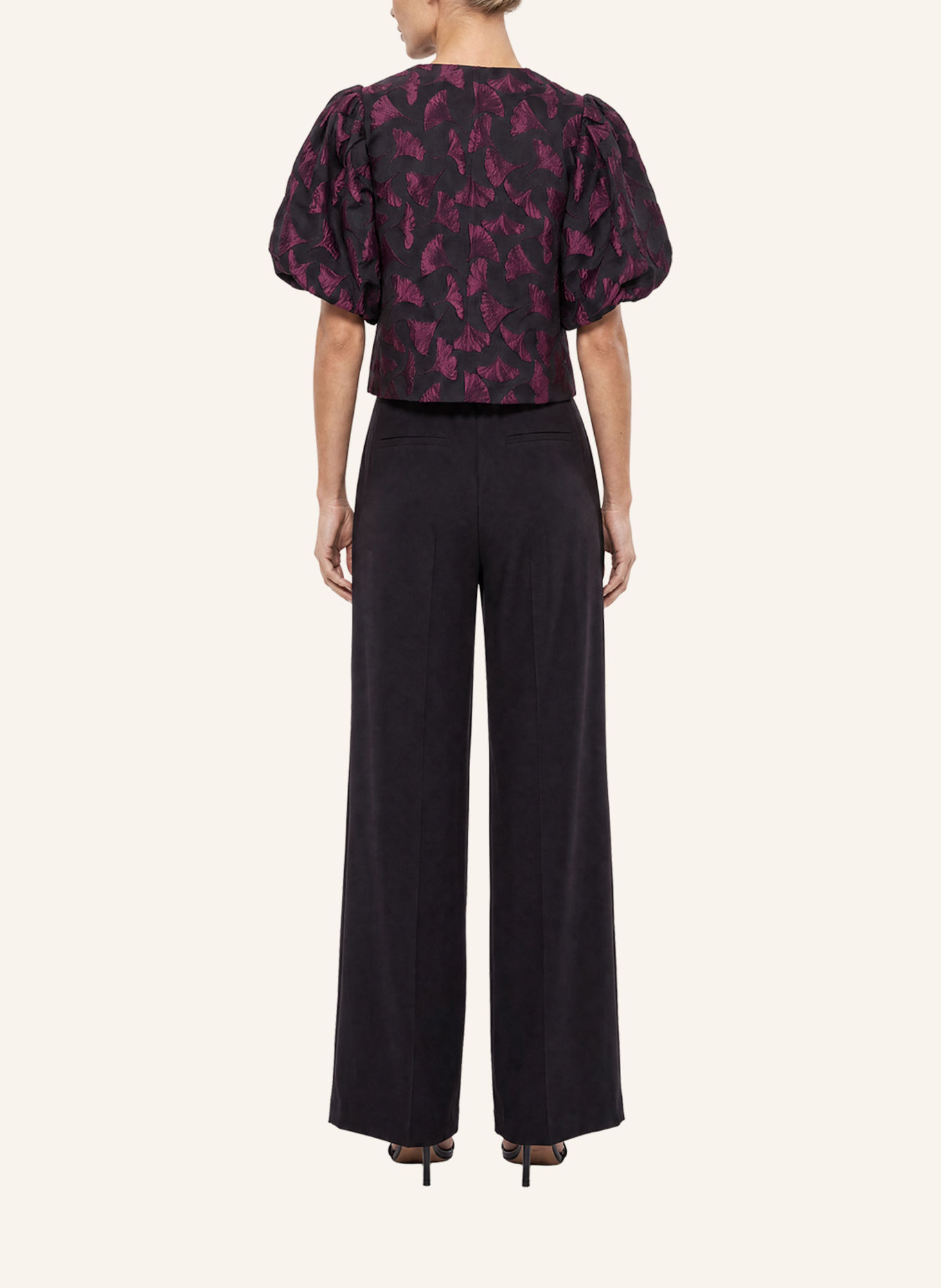 APART Jacquard Blazer: SCHWARZ / ROT