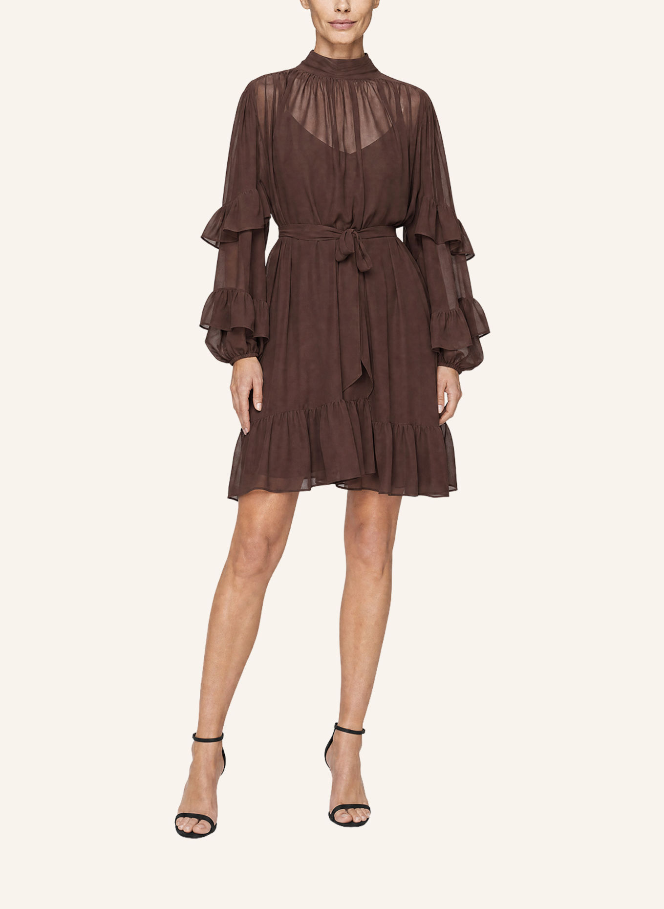 APART Chiffonkleid: BRAUN