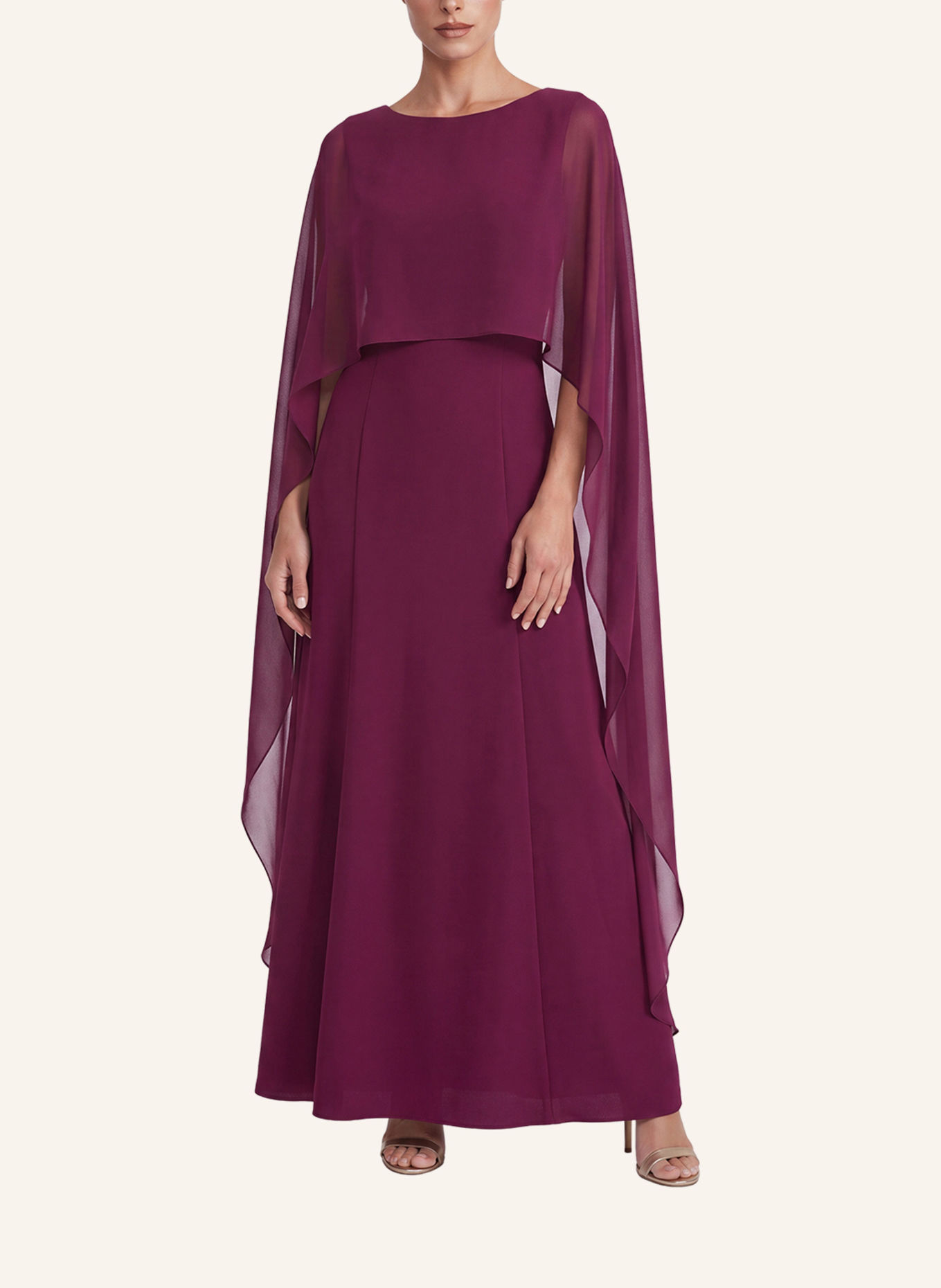 APART Langes Kleid mit Cape: ROT