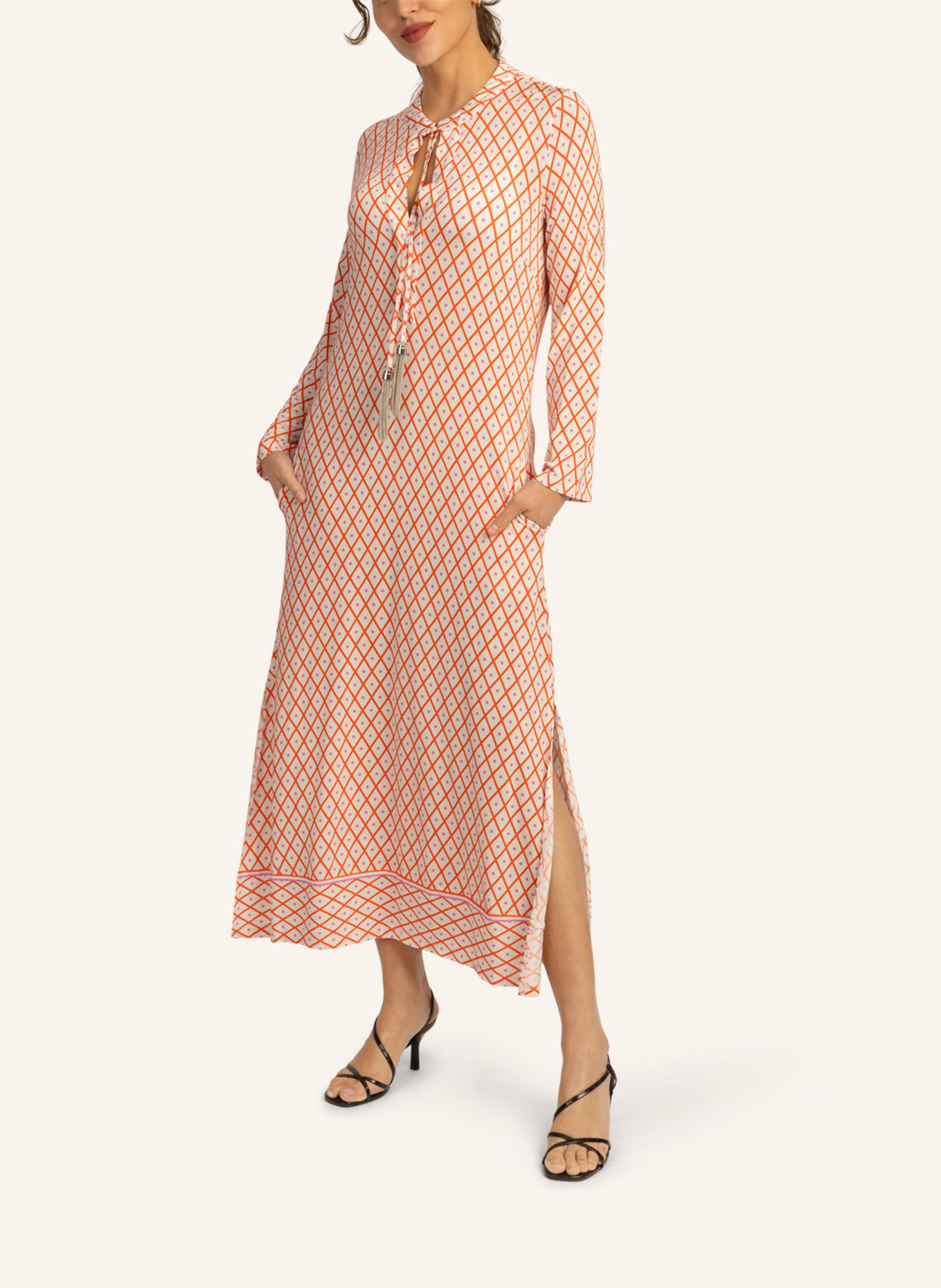 mint & mia Bedrucktes Jerseykleid, Farbe: ROSA/ ROT/ CREME (Bild 4)