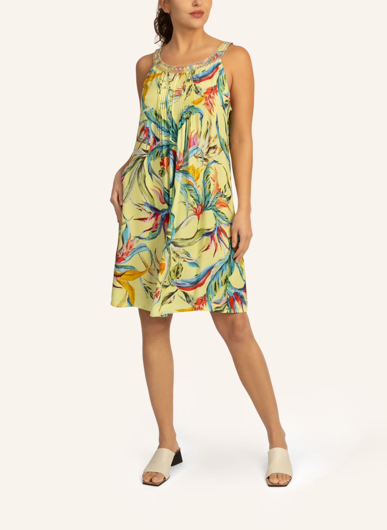 mint & mia Kleid mit Blumenmuster, Farbe: NEONGRÜN (Bild 4)