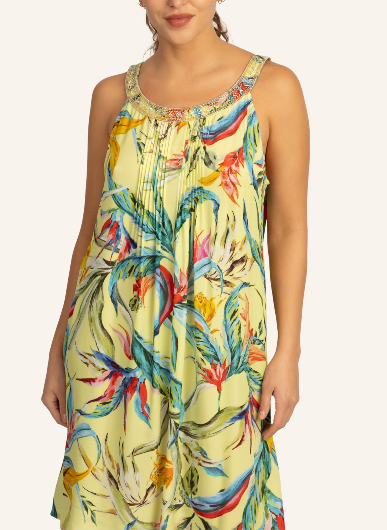 mint & mia Kleid mit Blumenmuster, Farbe: NEONGRÜN (Bild 3)
