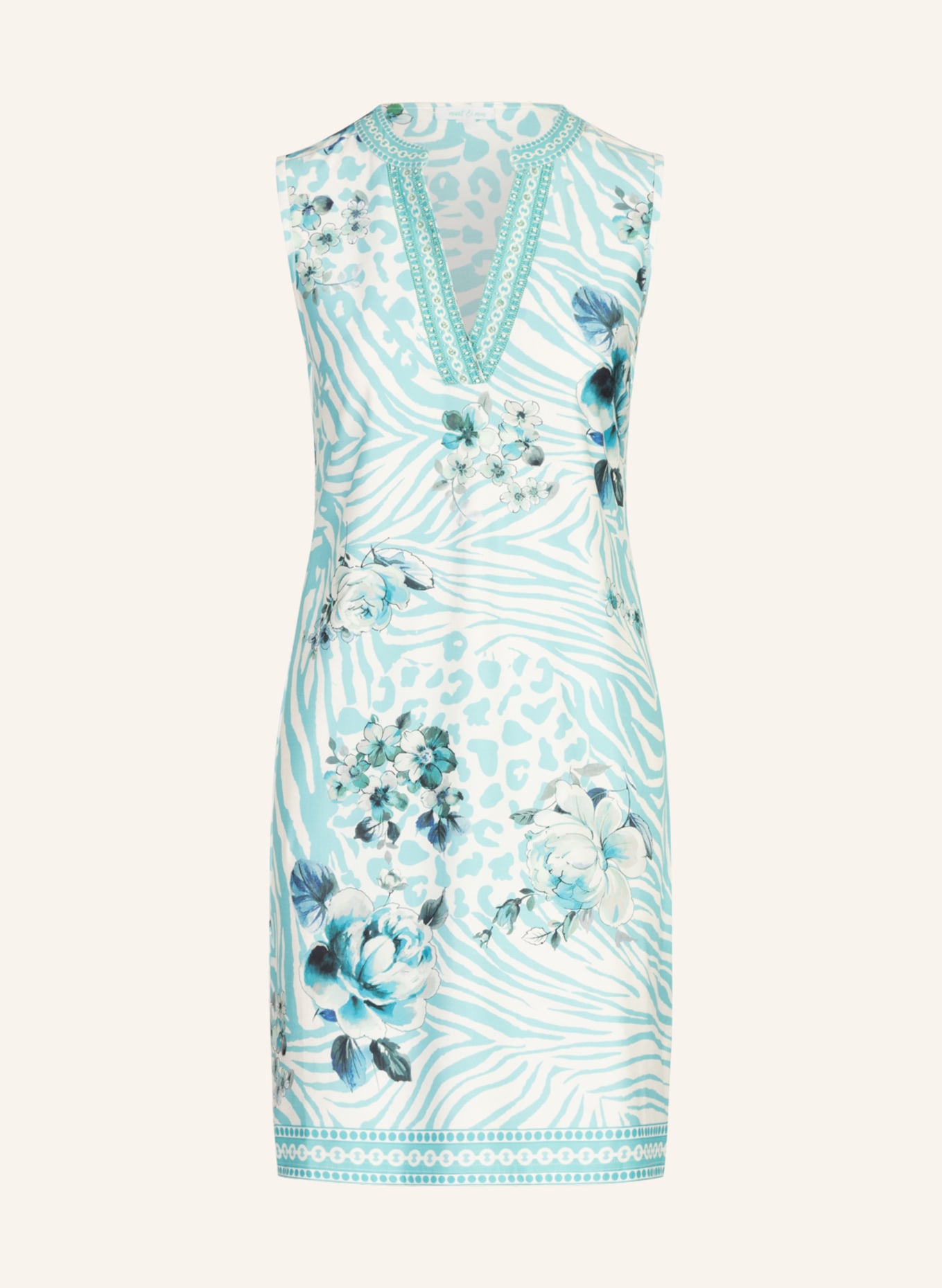 mint & mia Kleid mit Muster, Farbe: MINT/ WEISS/ GRÜN (Bild 1)