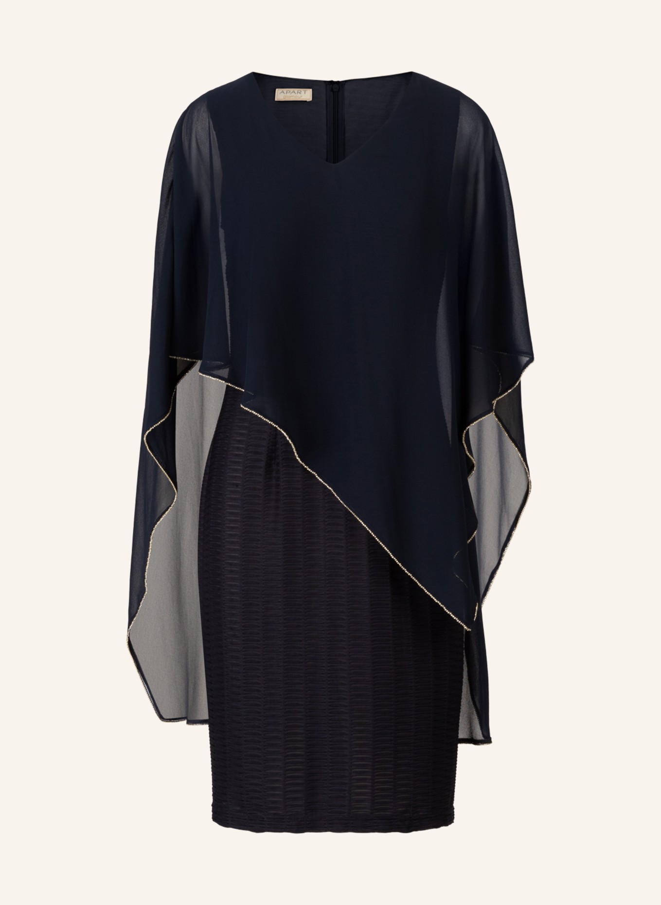 APART Jerseykleid mit Chiffoncape, Farbe: DUNKELBLAU (Bild 1)