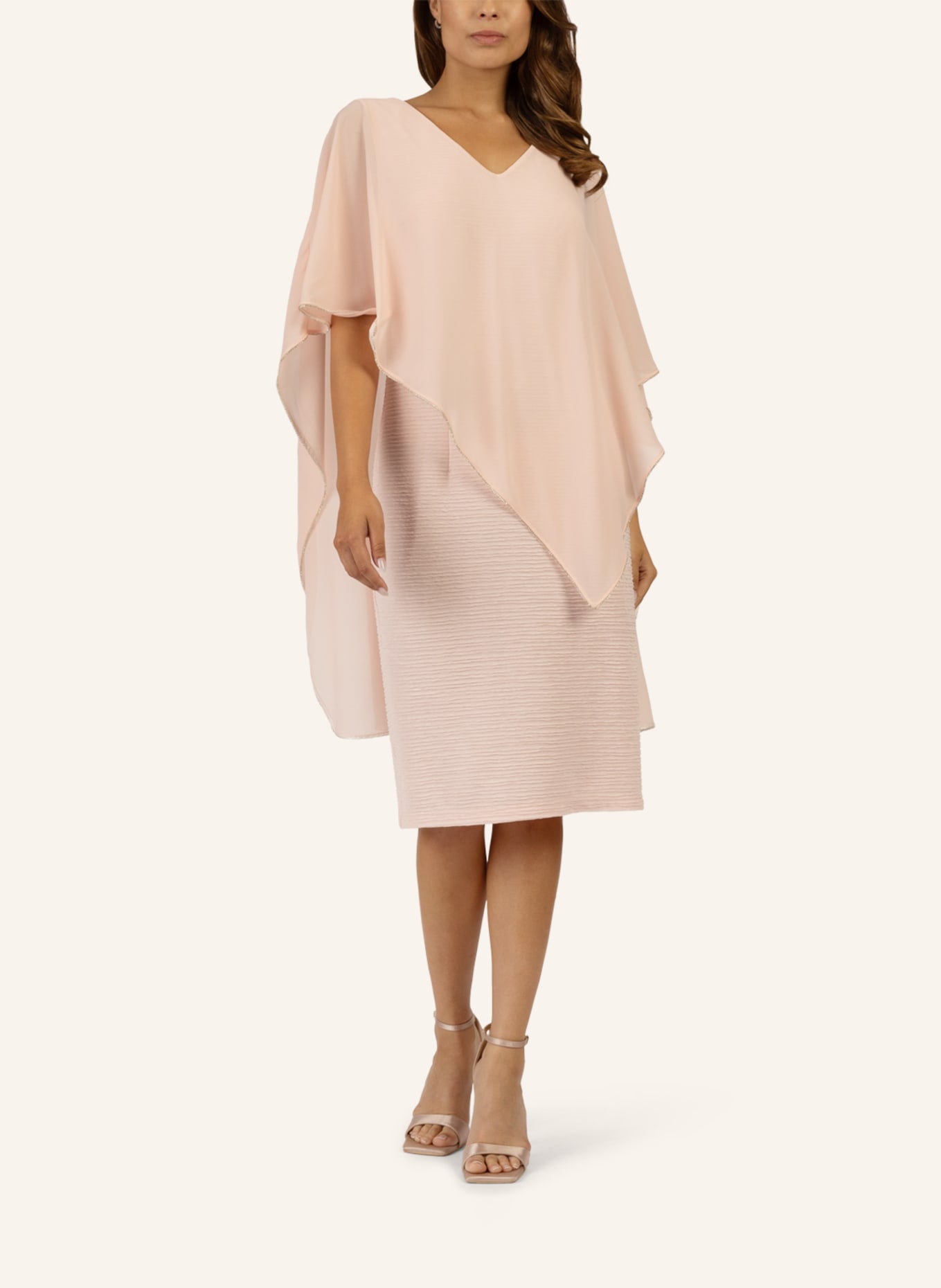 APART Jerseykleid mit Chiffoncape, Farbe: PINK (Bild 4)