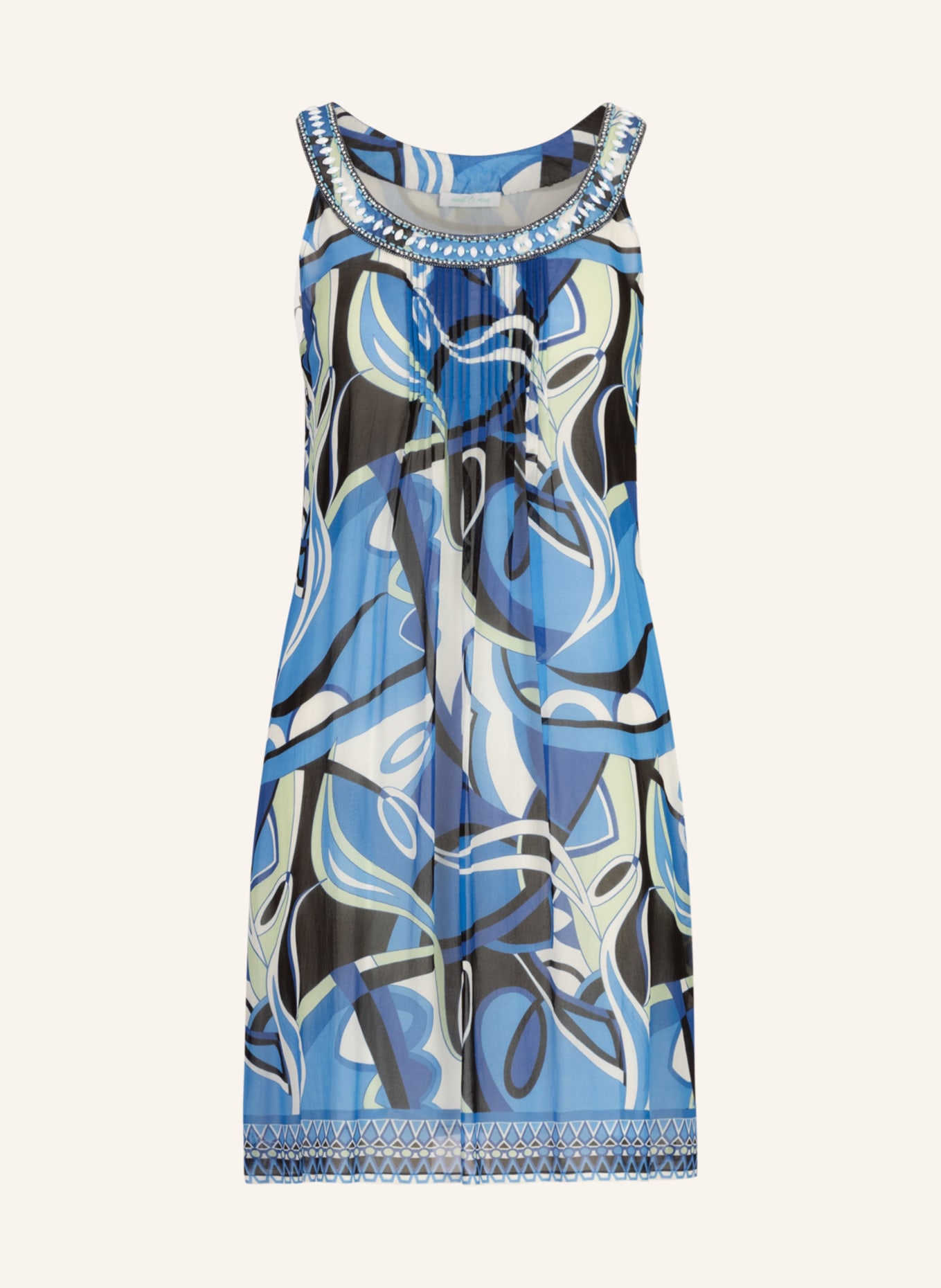 mint & mia Viskose Kleid, Farbe: BLAU/ WEISS (Bild 1)