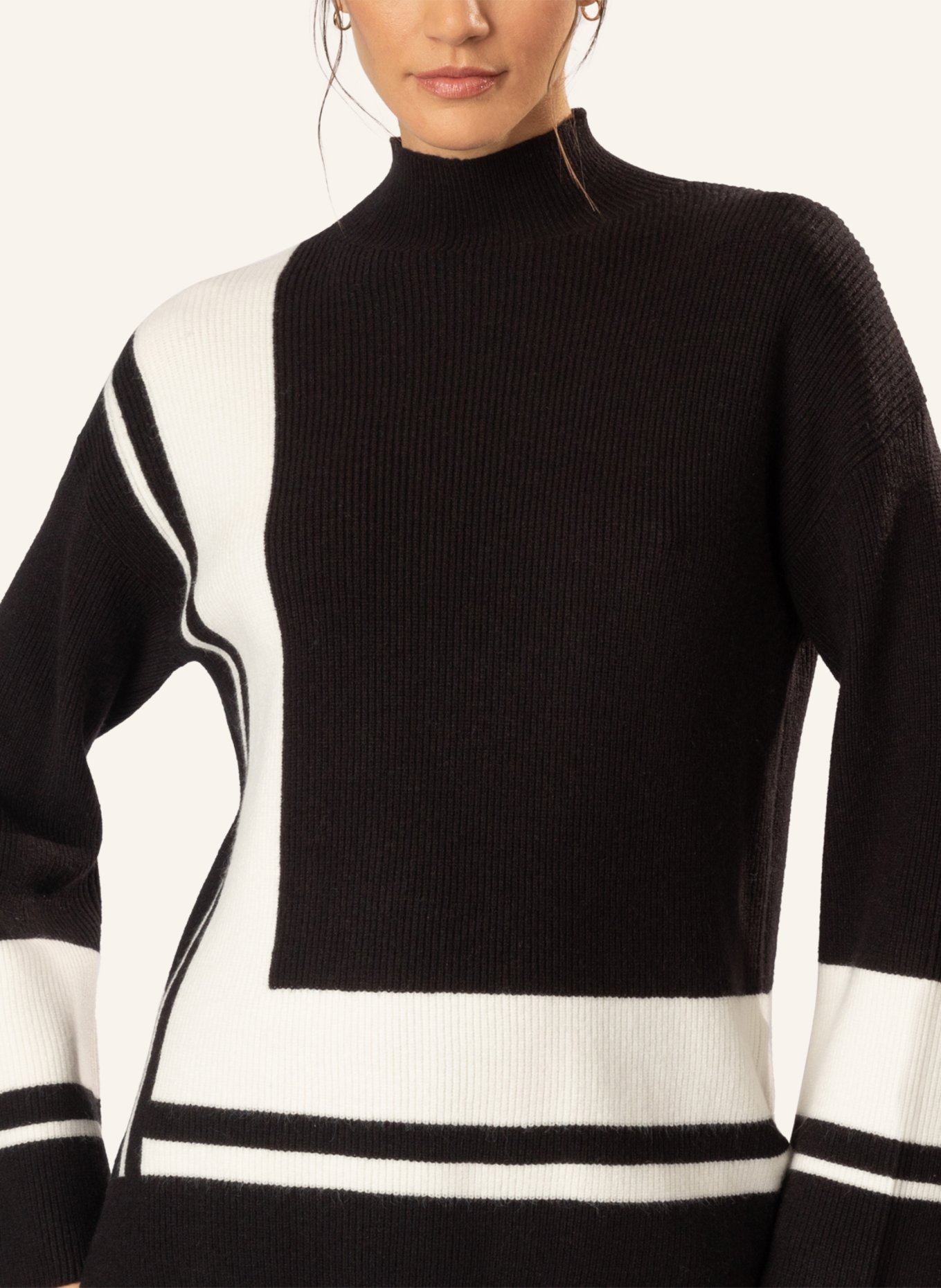 APART Oversized Pullover, Farbe: SCHWARZ/ CREME (Bild 3)