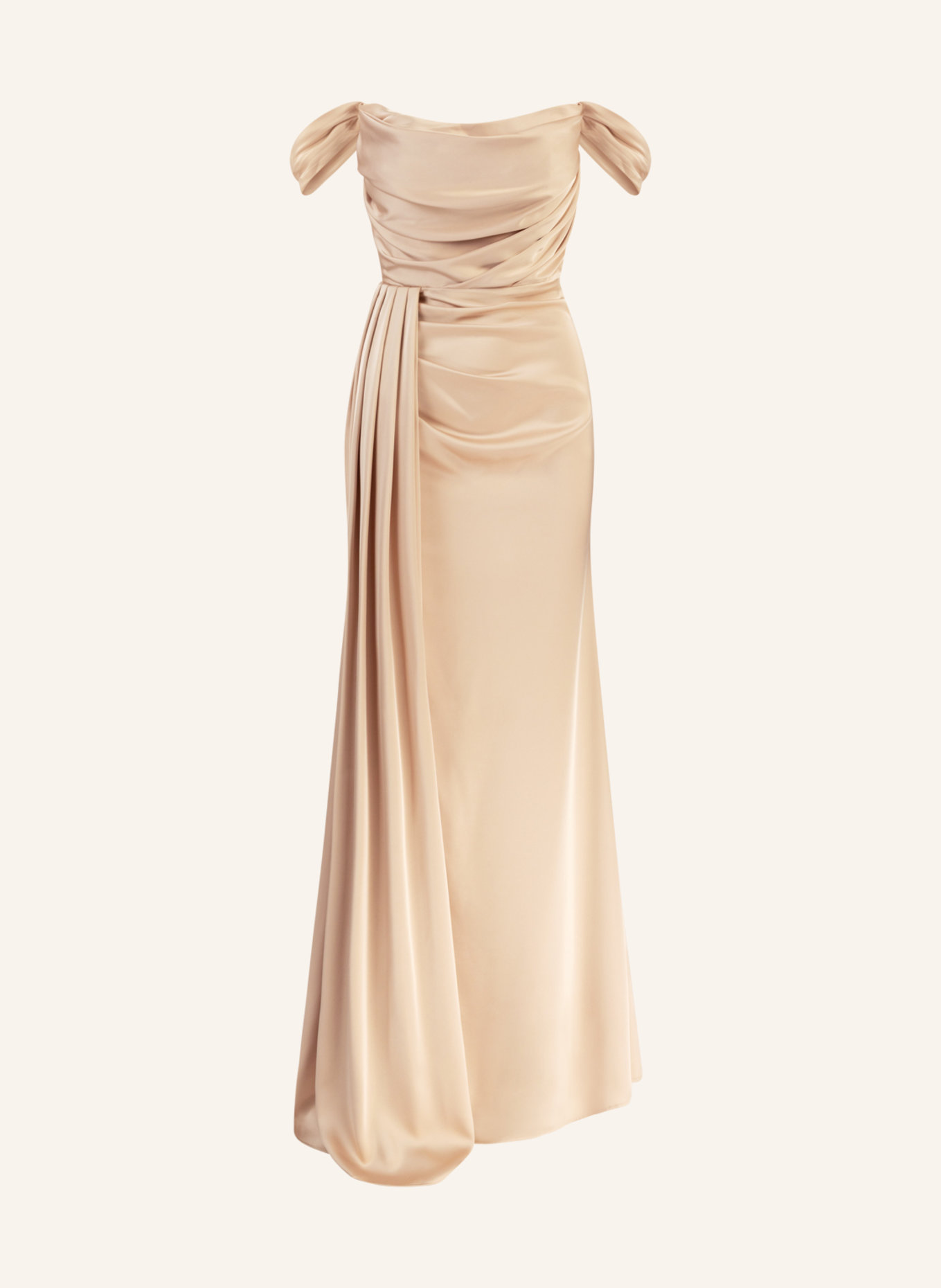 APART Langes Satin Kleid, Farbe: BEIGE (Bild 1)