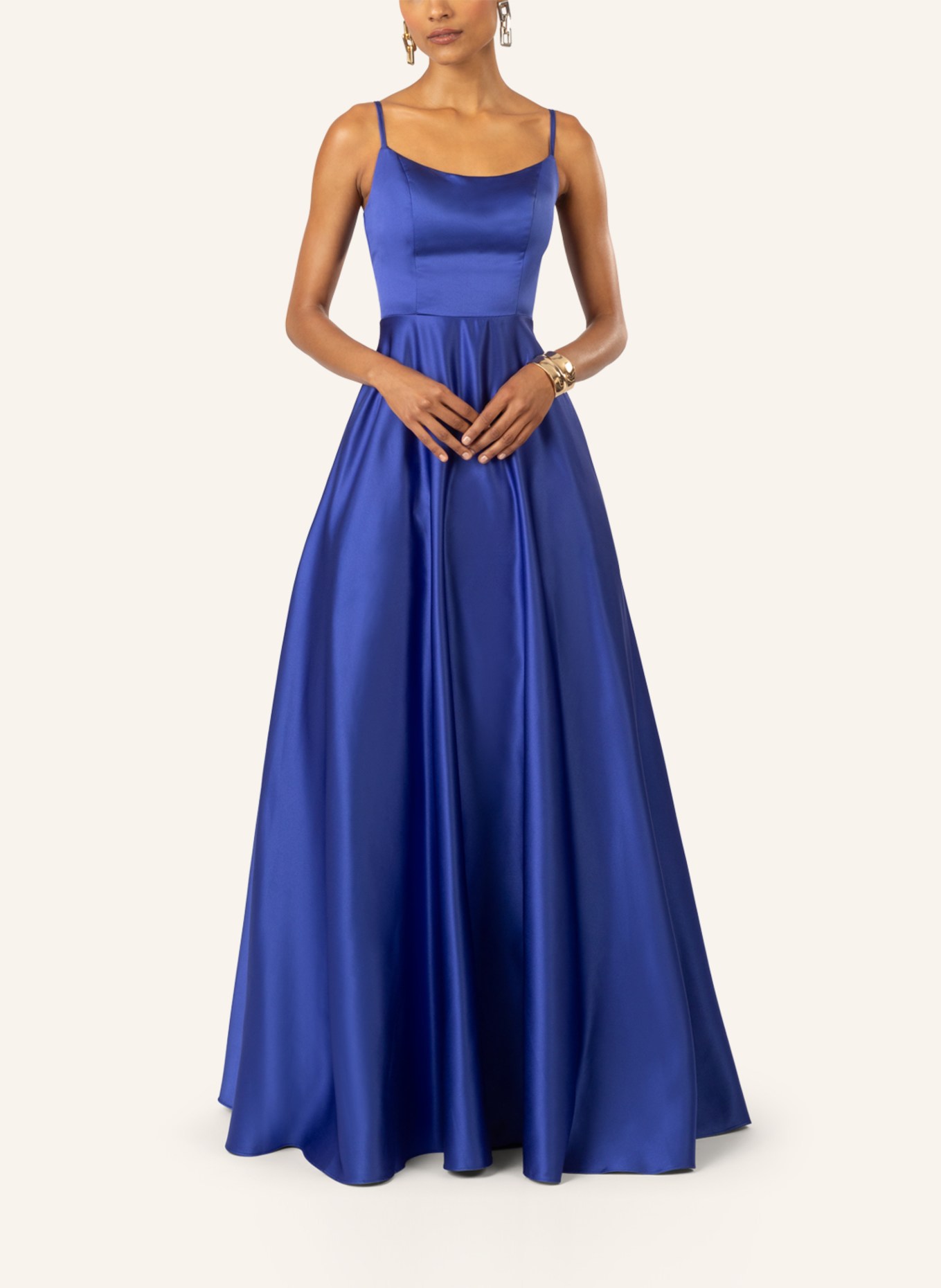 APART Langes Satin Kleid, Farbe: DUNKELBLAU (Bild 4)