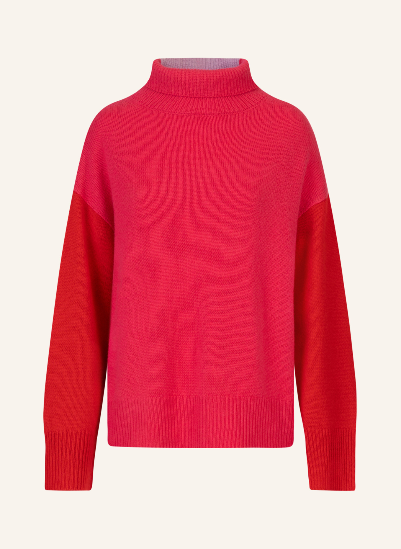 RAINBOW CASHMERE Strickpullover colorblock, Farbe: PINK/ ROT/ LILA (Bild 1)