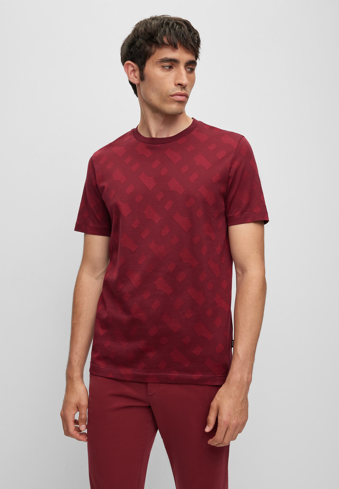 BOSS T-Shirt TIBURT 333 Regular Fit, Farbe: DUNKELROT (Bild 4)