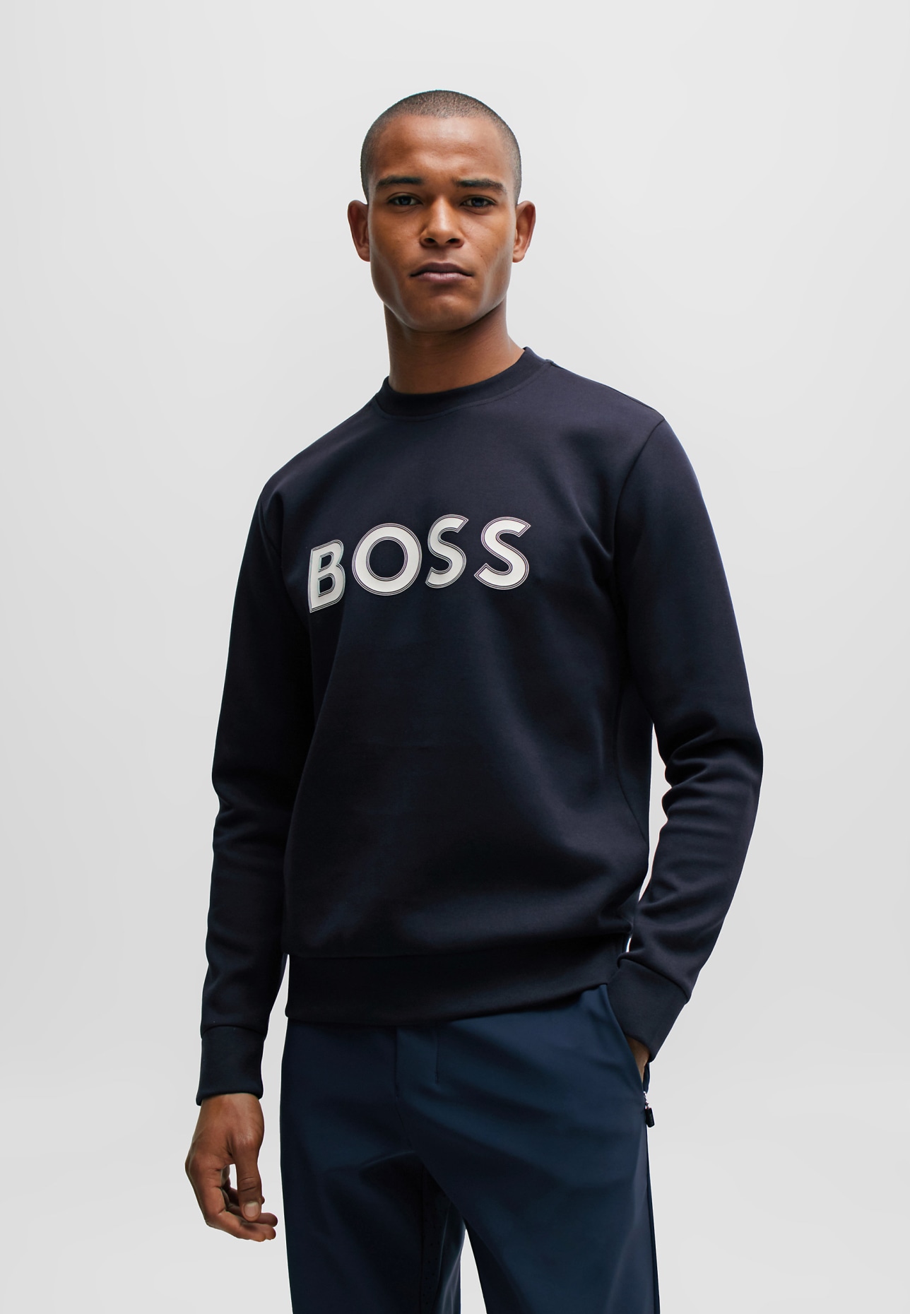 BOSS Sweatshirt SALBO 1 Regular Fit, Farbe: DUNKELBLAU (Bild 4)